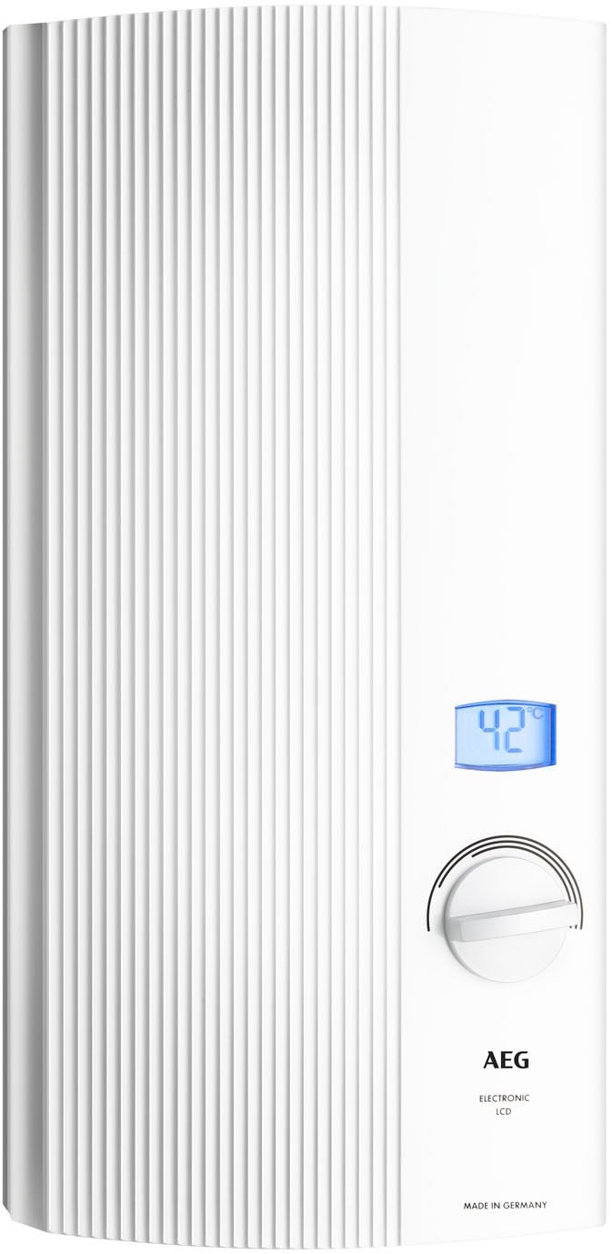 AEG Haustechnik Komfort-Durchlauferhitzer »DDLE LCD 18 kW, gradgenaue Temperaturwahl«, konstante Warmwassertemperatur mit LC-Display
