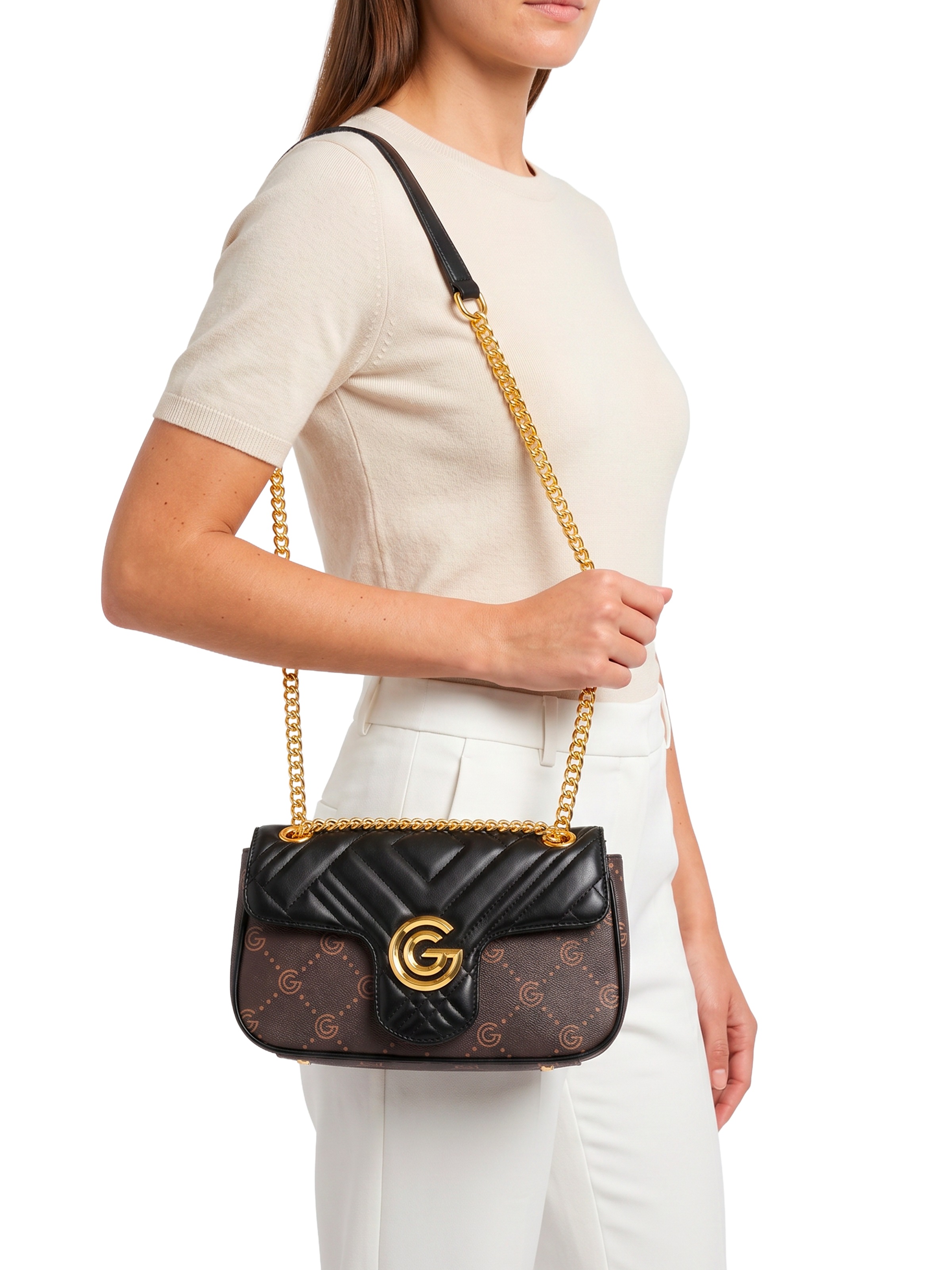 Gabriella GUCCI Umhängetasche »CINDY« Damen Umhängetasche, Handtasche, Tragetasche mit Logoverzierung