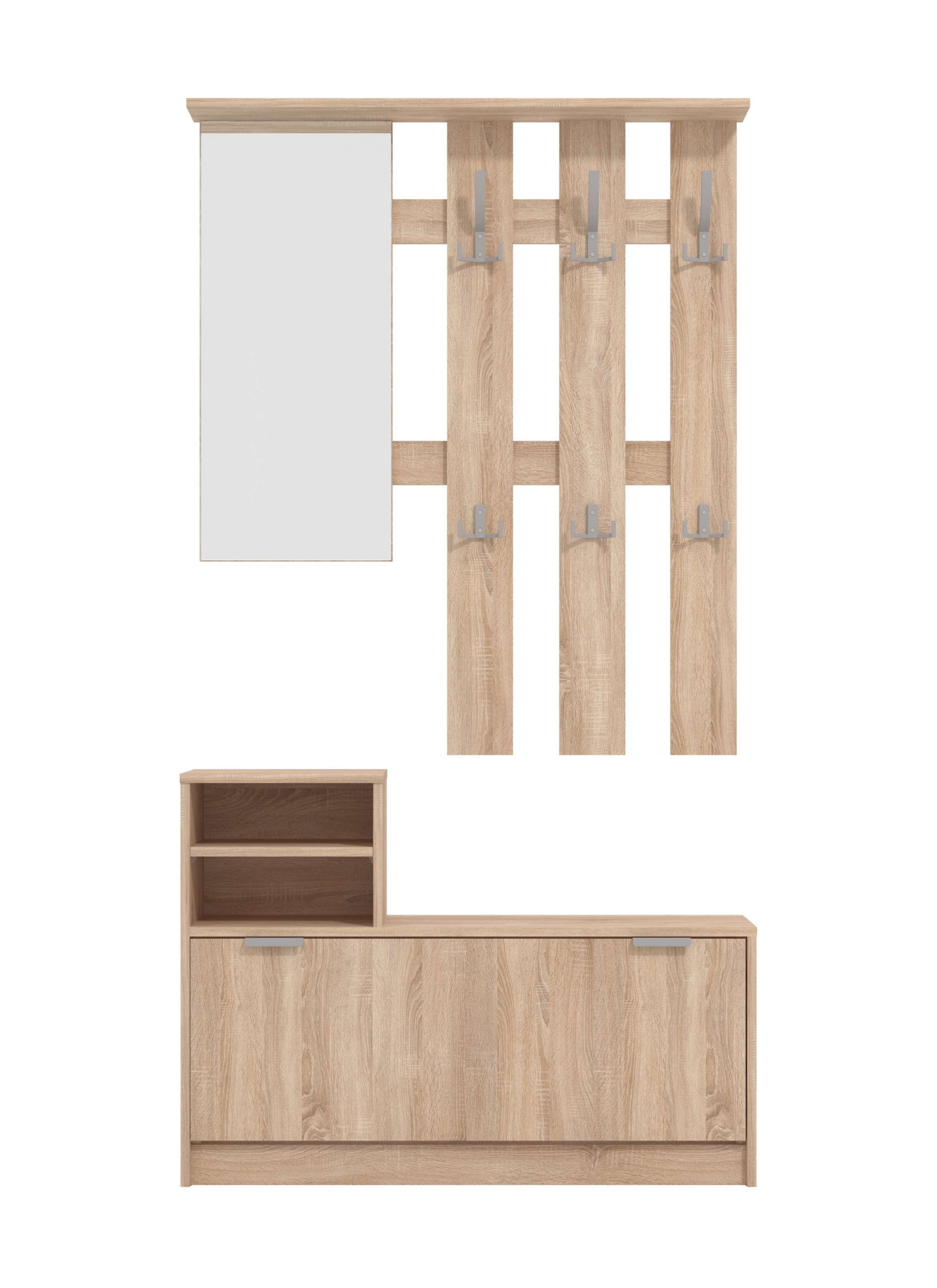 Home affaire Garderoben-Set "Ravenna Flurgarderobe, Dielenschrank, Kompaktgarderobe, Breite 100 cm" Komplett-Set, 2 Stk. tlg.