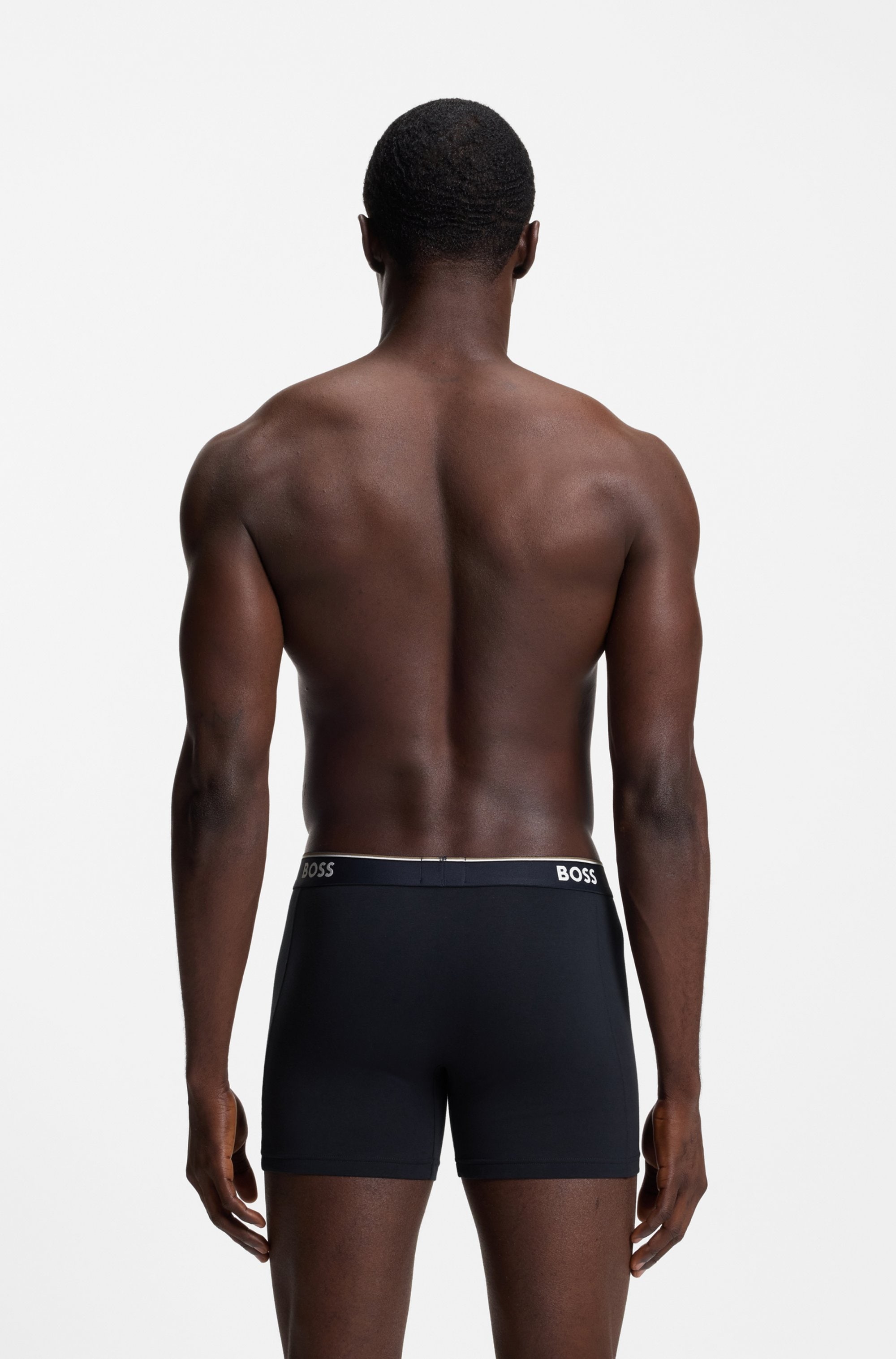 BOSS Boxershorts Packung, 3 Stk. längeres Bein, anliegend, aus Stretch-Baumwolle