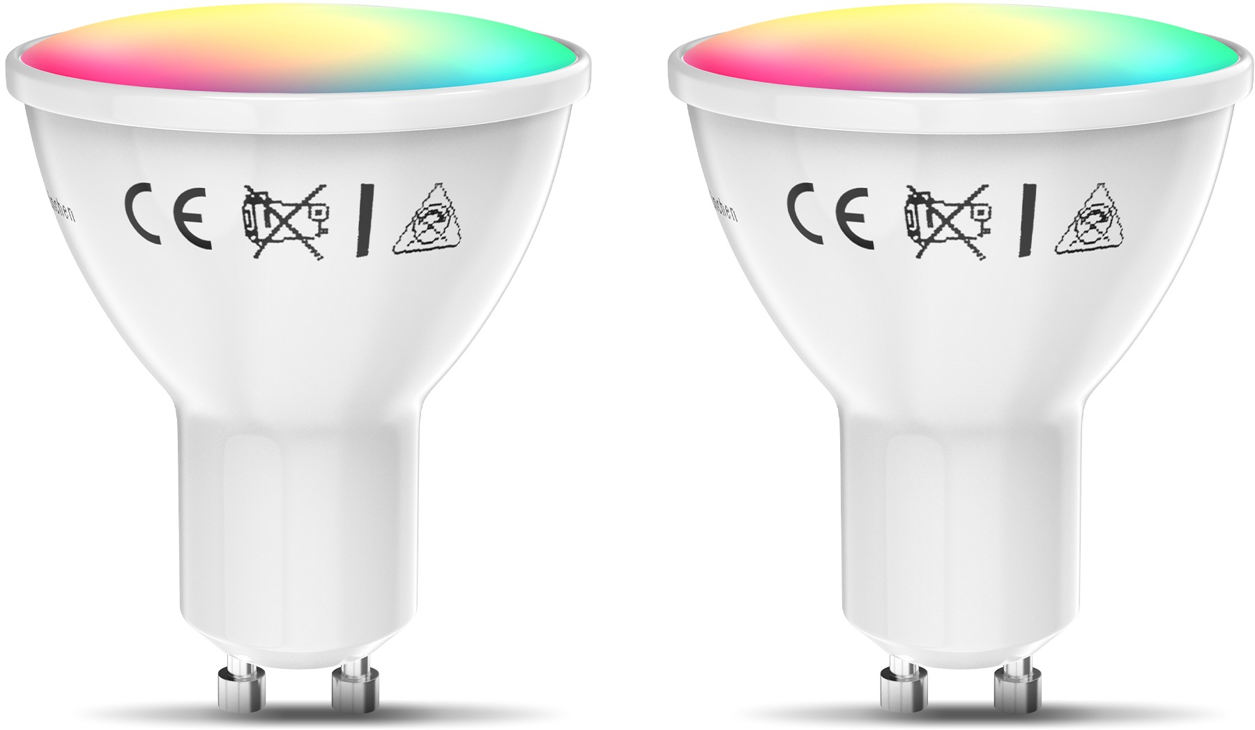 B.K.Licht LED-Leuchtmittel, GU10, 2 St., Farbwechsler, Smart Home LED-Lampe, RGB, WiFi, App-Steuerung, dimmba,r CCT Glühbirne