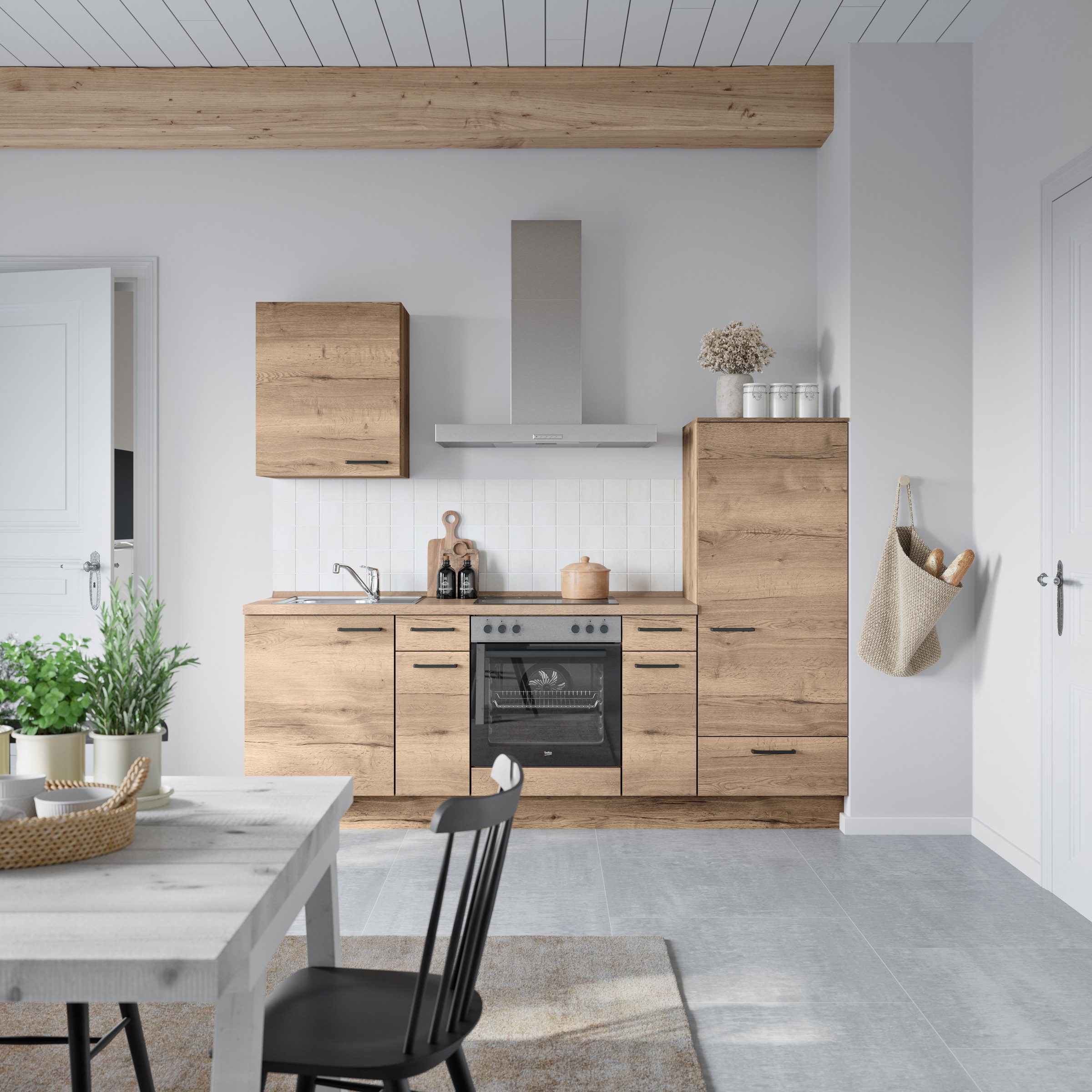 nobilia® Küchenzeile »"Structura I"«, vormontiert, Ausrichtung wählbar, Breite 240 cm, wahlw. mit E-Geräten