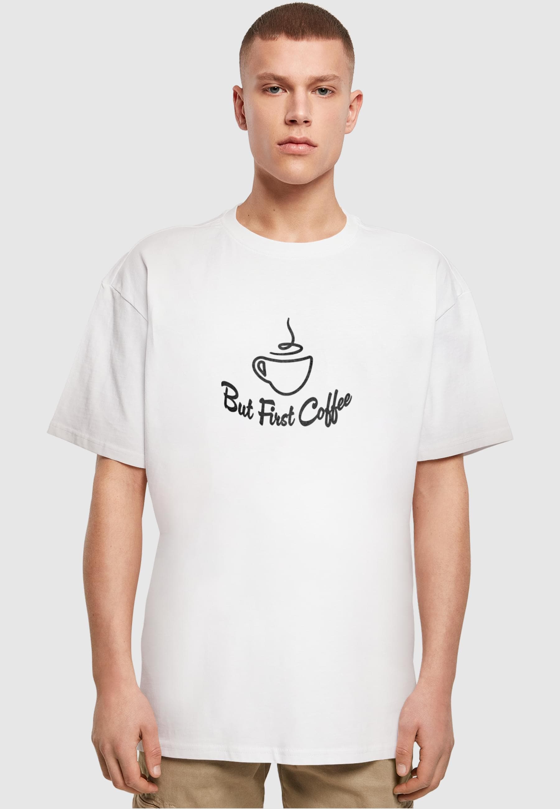 Thumbnail - Merchcode T-Shirt "Merchcode Herren But First Coffee Heavy Oversized Tee" 1 Stk. tlg.
