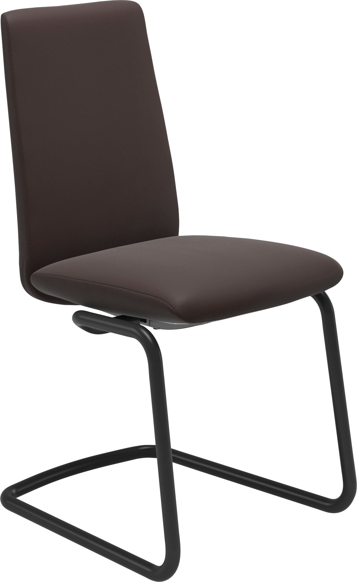 Polsterstuhl STRESSLESS "Laurel", braun (chocolate paloma, schwarz matt), B:53cm H:92cm T:59cm, Leder PALOMA: PALOMA ist ein durchgefärbtes Semianilin-Möbelleder mit natürlicher Narbung., Stühle, Polsterstuhl, Low Back, Größe M, mit Beinen aus Stahl in Sc