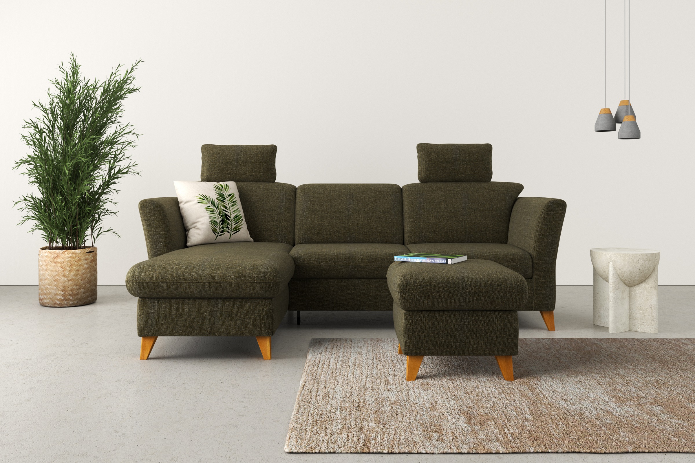 Home affaire Ecksofa "Trelleborg L-Form" Federkern-Polsterung, wahlweise mit Schlaffunktion und Bettkasten