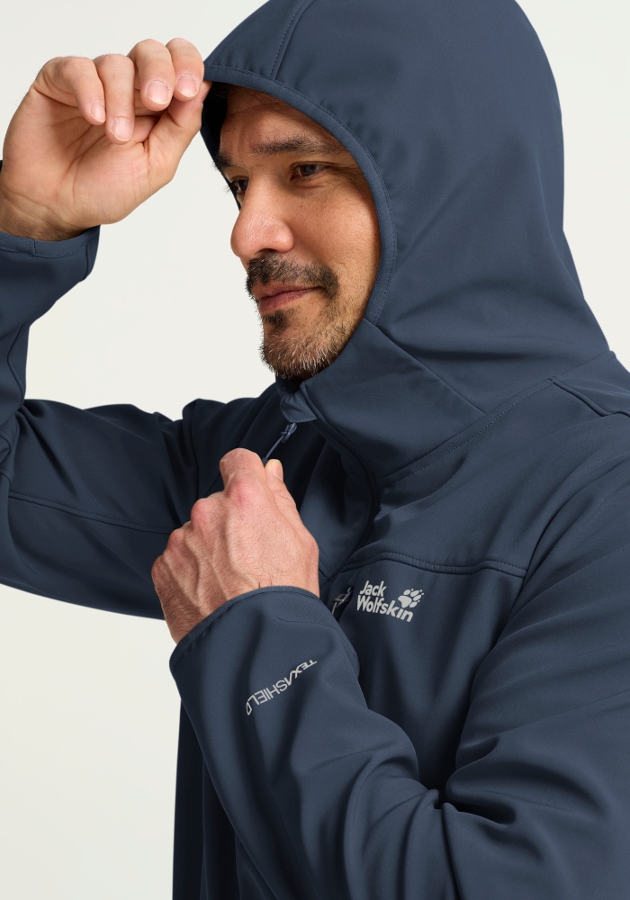 Jack Wolfskin Outdoorjacke »WILD WINDS HOODED JKT M« für Wandern und andere Aktivitäten im Freien