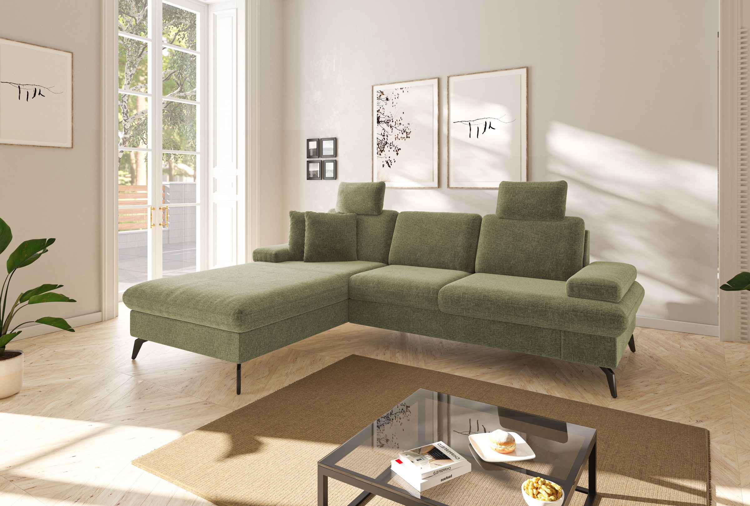 sit&more Ecksofa »Morris Jubi, L-Form«, inkl. Armteilfunktion und 1 Zierkissen, wahlweise mit Bettfunktion