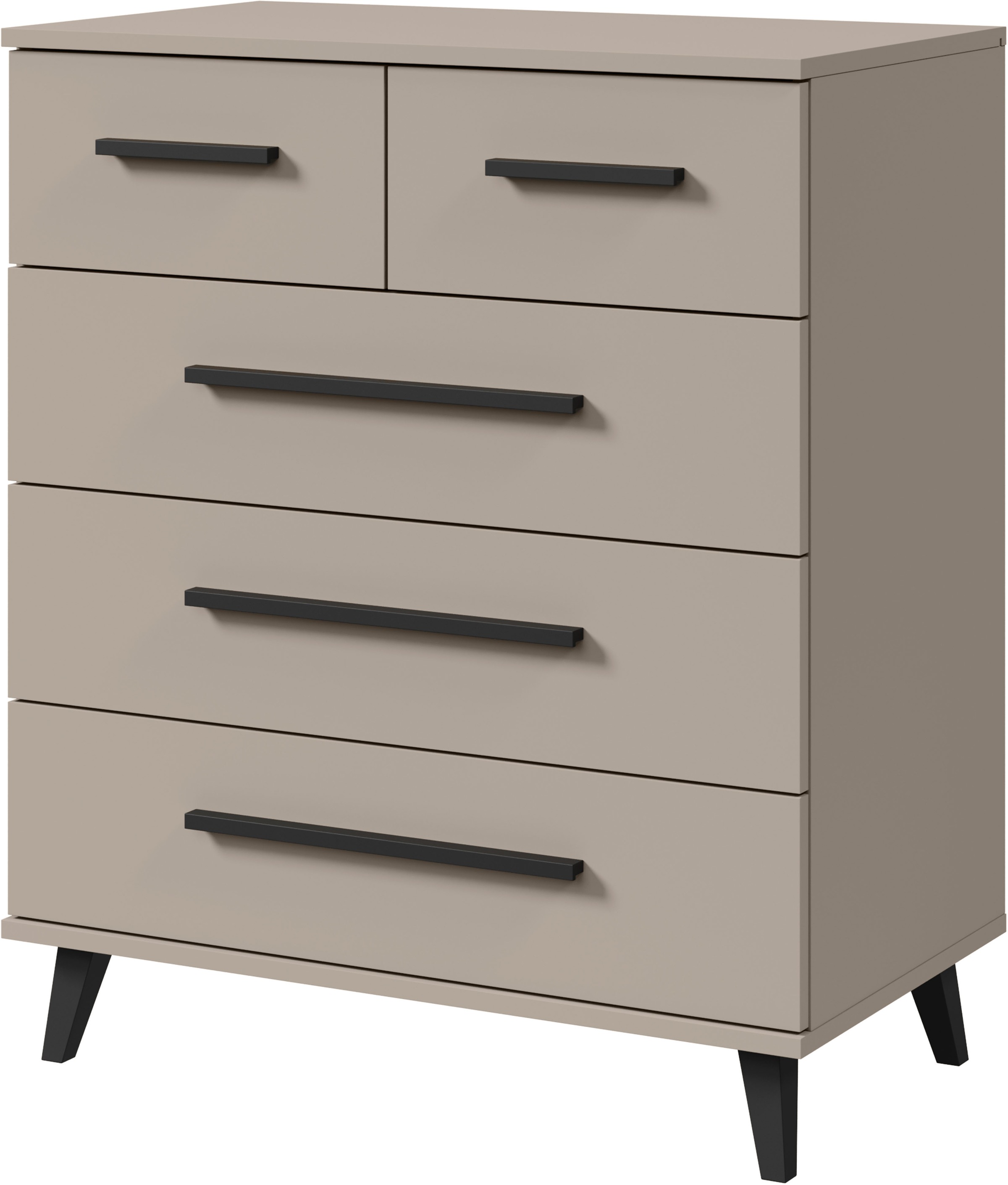INOSIGN Sideboard »Lagos, Kommode, 5 Schubladen, schwarze Griffe & Füße«, (1 St.), modernes Design, B/T/H je 70/39,5/82,5 cm, pflegeleichte Oberfläche