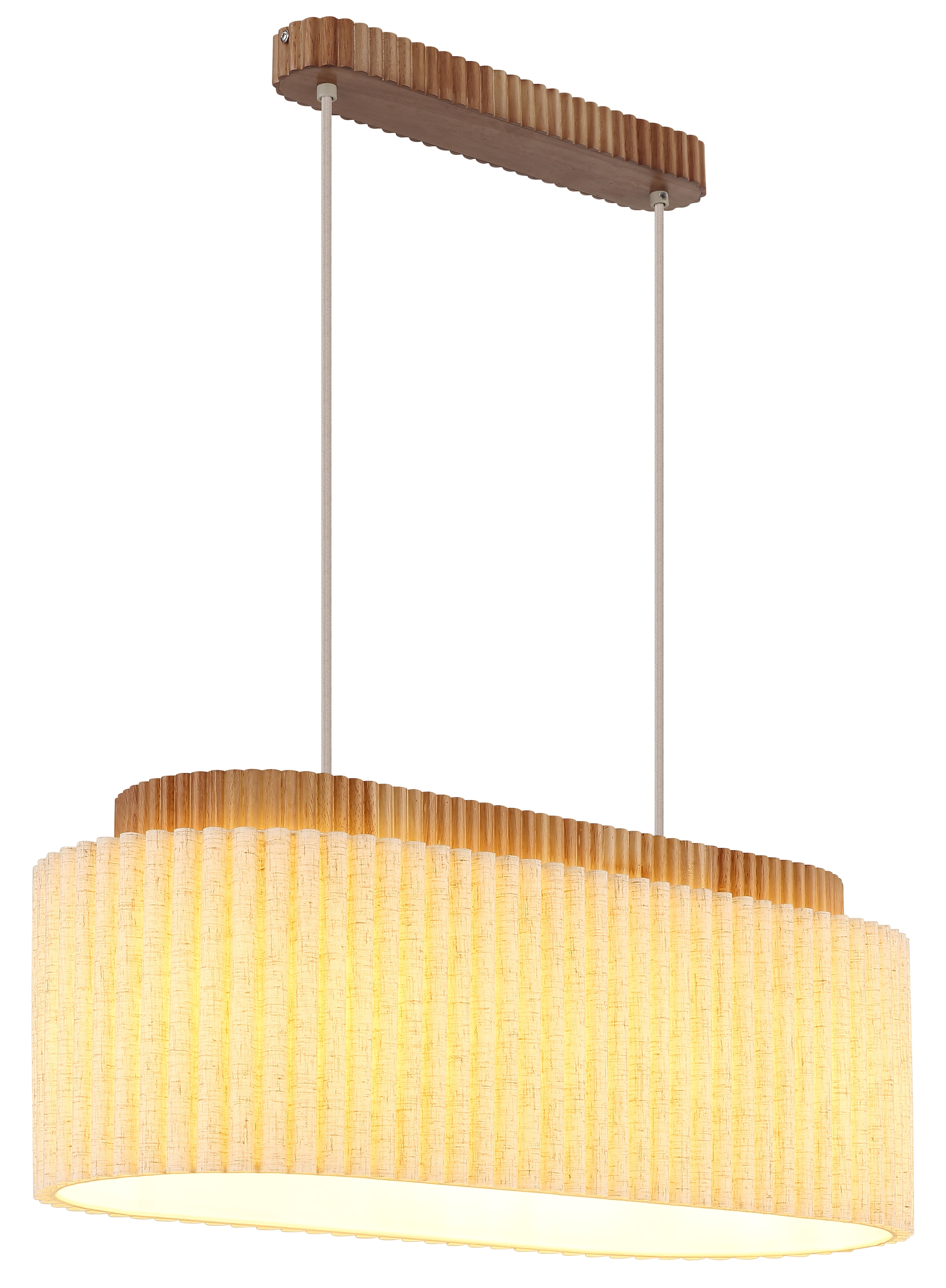 GLOBO LIGHTING Hängeleuchte »JANNIE« E27 1 Stk. Hängeleuchte Holz & Leinen natur, Sandfarben, höhenkürzbar, elegant
