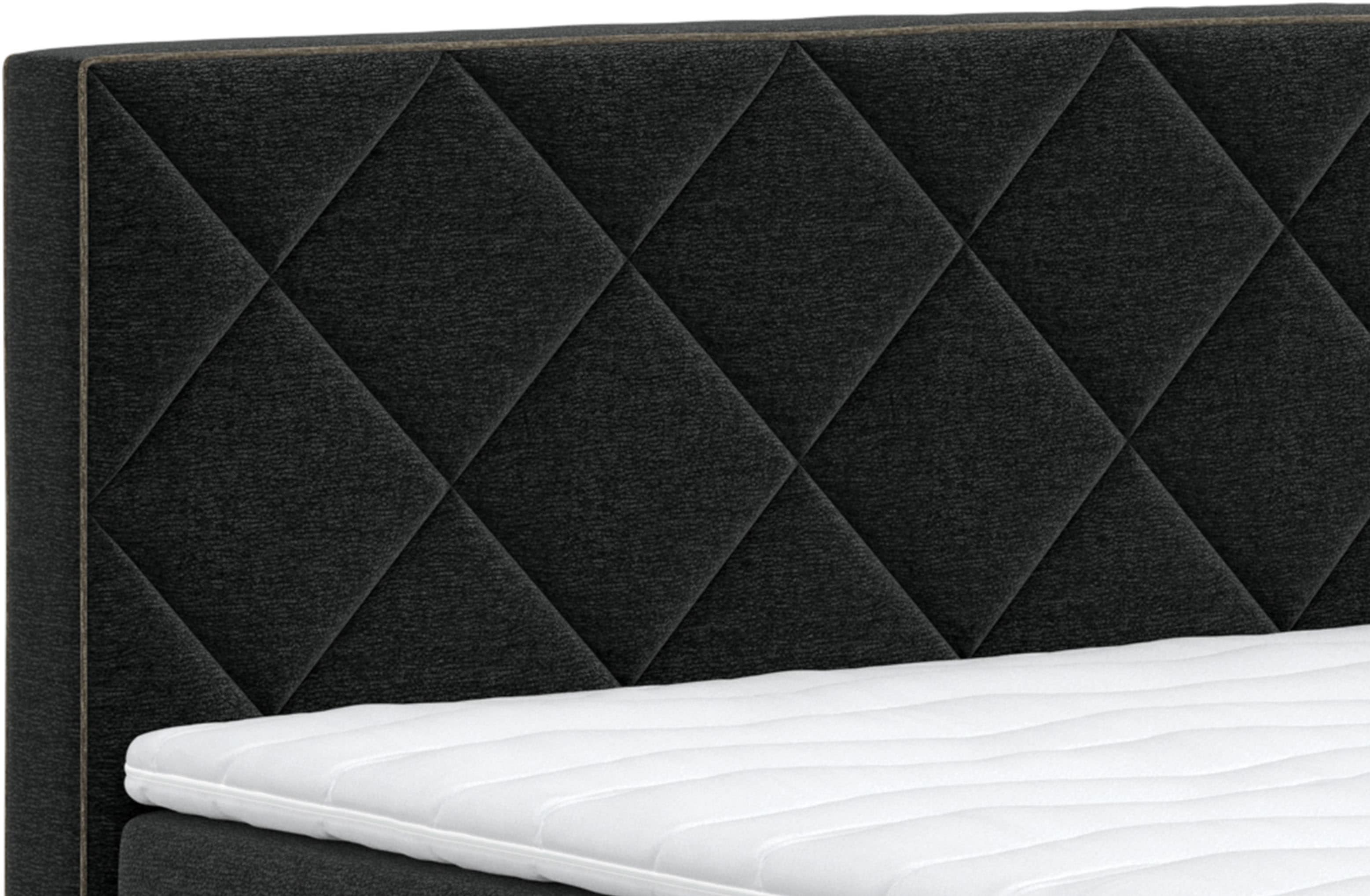 Thumbnail - COTTA Boxspringbett "Tower inkl. Bettkasten, mit Keder in abgesetzter Farbe" in verschiedenen Breiten, Härtegraden und F...