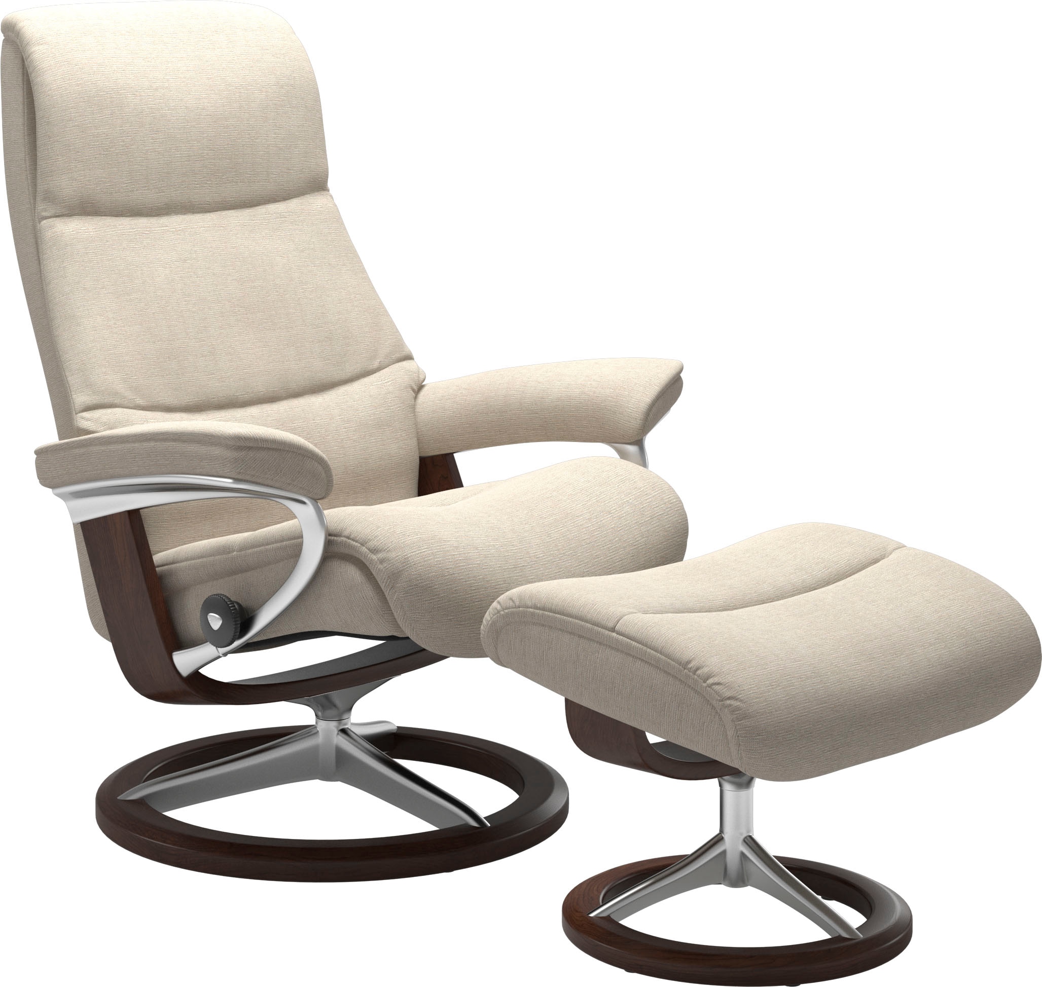 Stressless® Relaxsessel »View«, (Set, Relaxsessel mit Hocker), mit Signature Base, Größe M,Gestell Braun