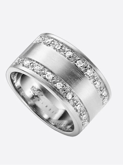 Fingerring LADY Gr. 20, silber (silber 925), Fingerringe, Damen, 20, Silber 925 (Sterlingsilber), Fingerring