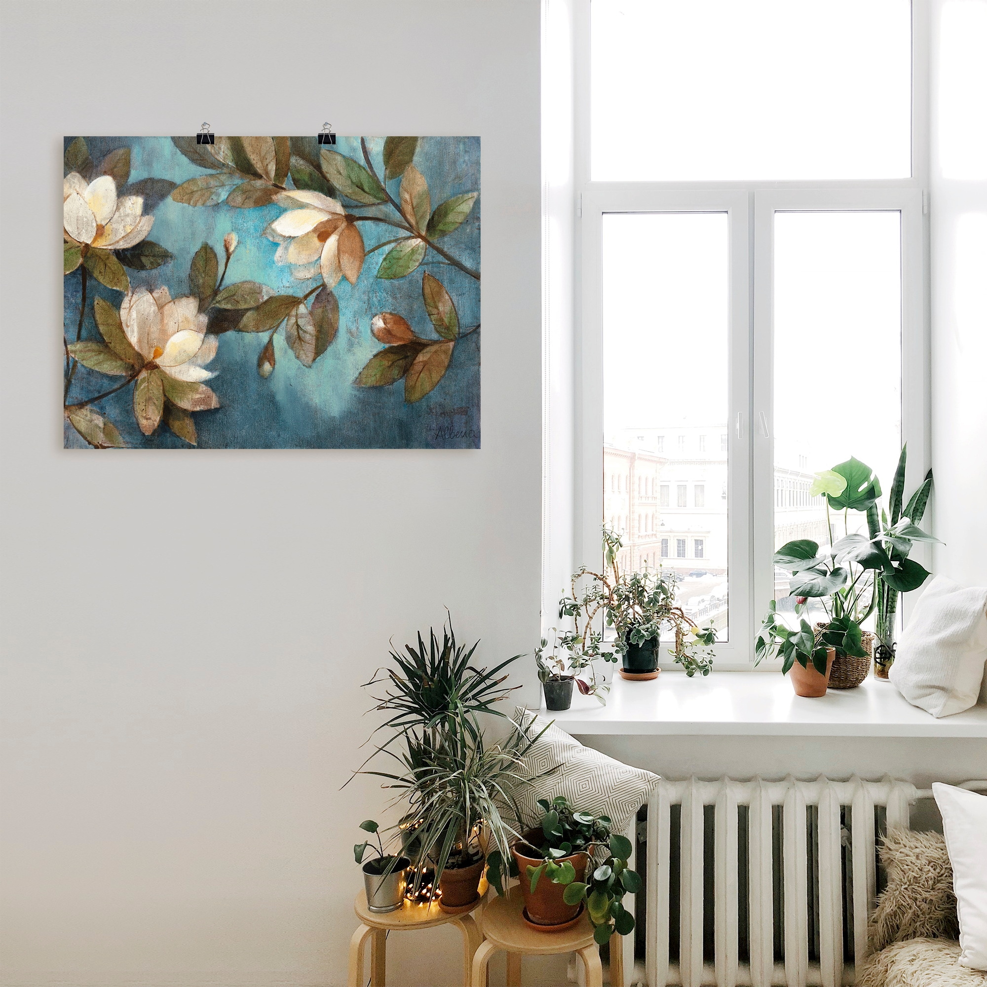Artland Wandbild »Schwebende Magnolie«, Blumen, (1 St.), als Leinwandbild, Poster, Wandaufkleber in verschied. Größen