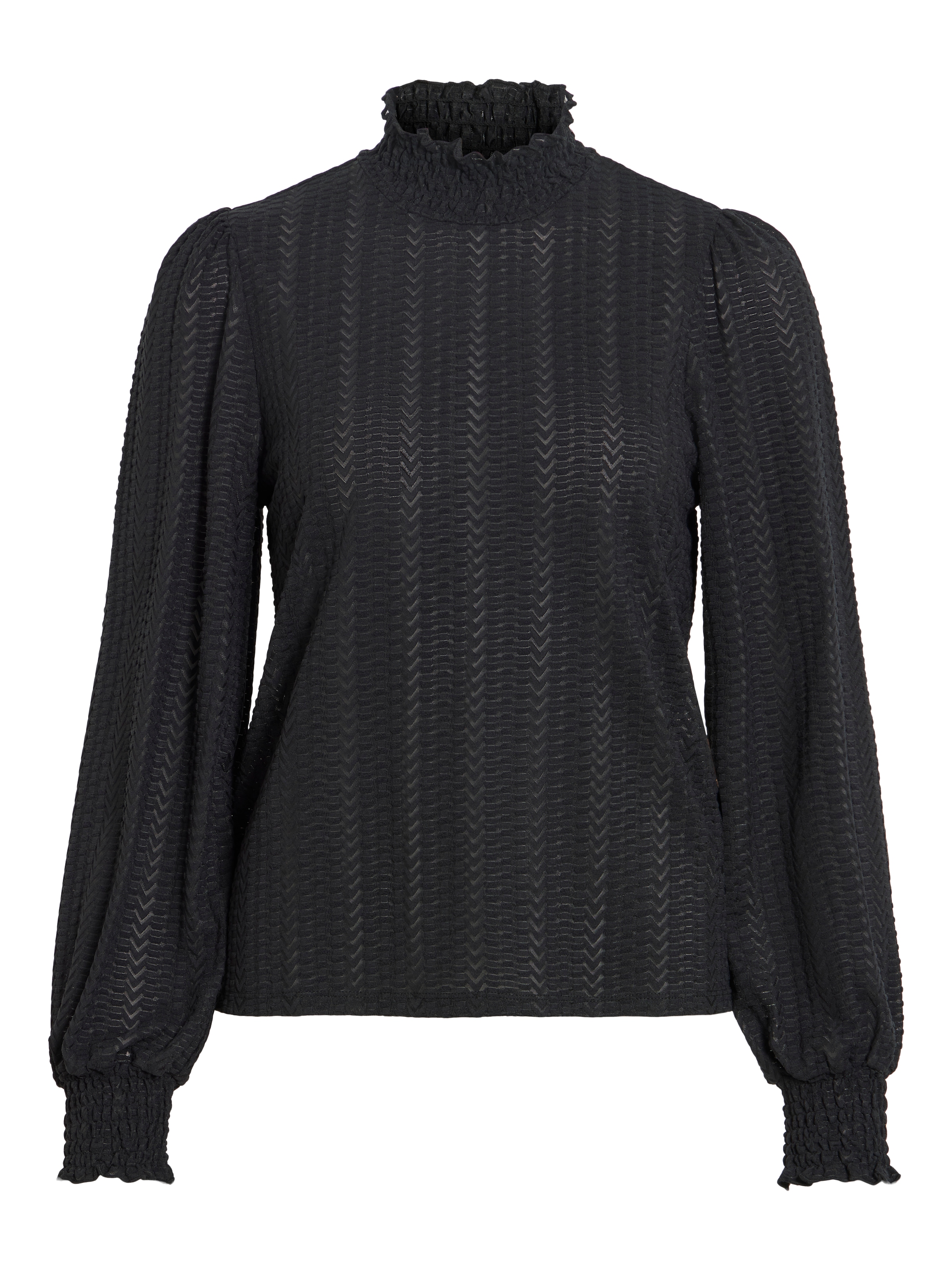 Vila Stehkragenshirt »VILYRI L/S SMOCK TOP - NOOS« Materialmix