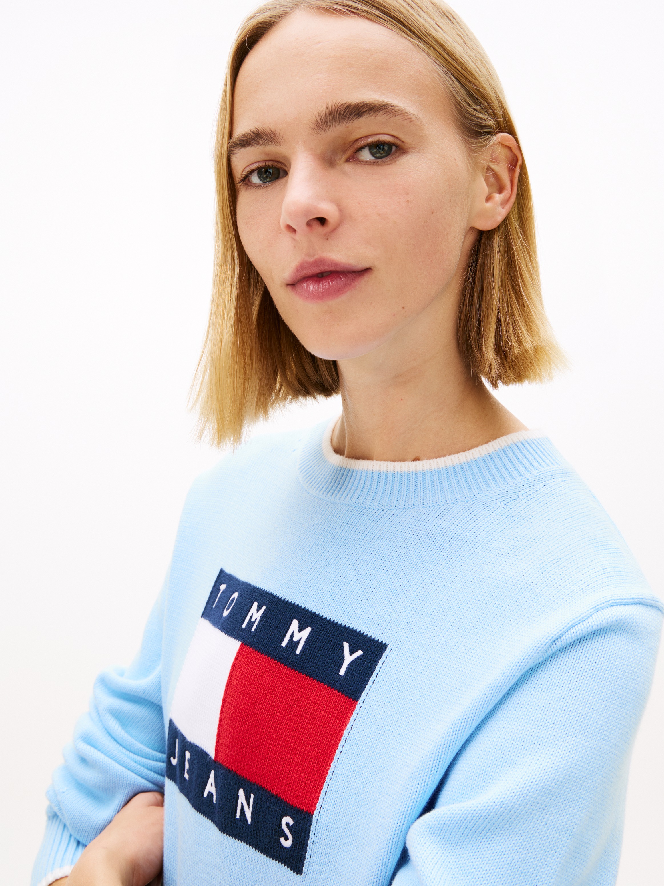Tommy Jeans Strickpullover "TJW TIPPING FLAG SWEATER EXT" günstig online kaufen