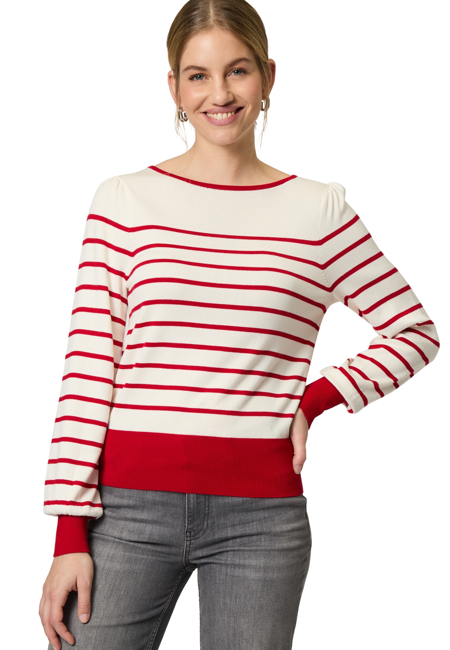 Zero Strickpullover "zero Damen Pullover mit Streifen", (1 tlg.), Plain/ohn günstig online kaufen