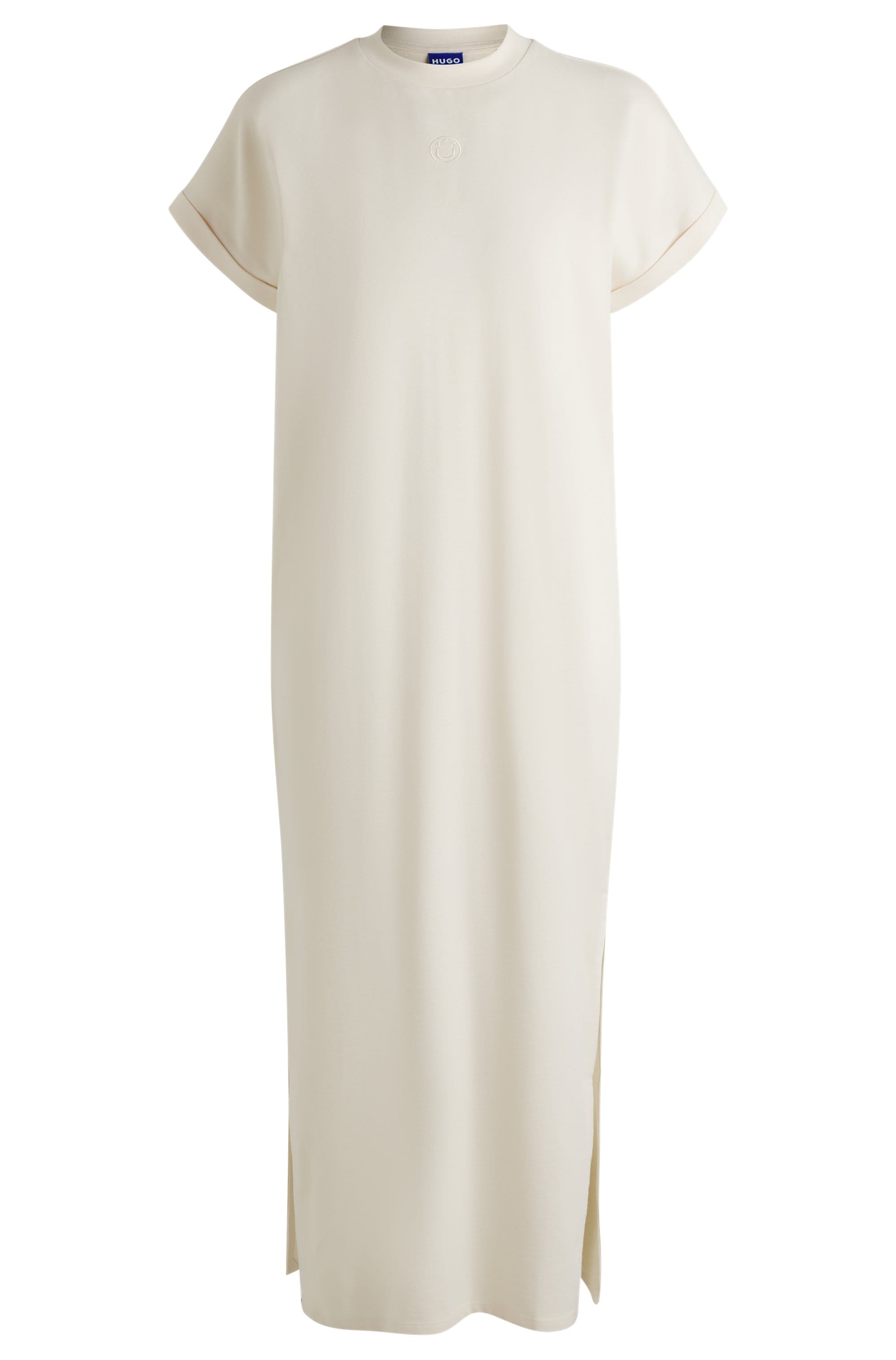 HUGO Blue Jerseykleid »Nalle«, mit Logostickerei Jersey Oversized mit Schlitz