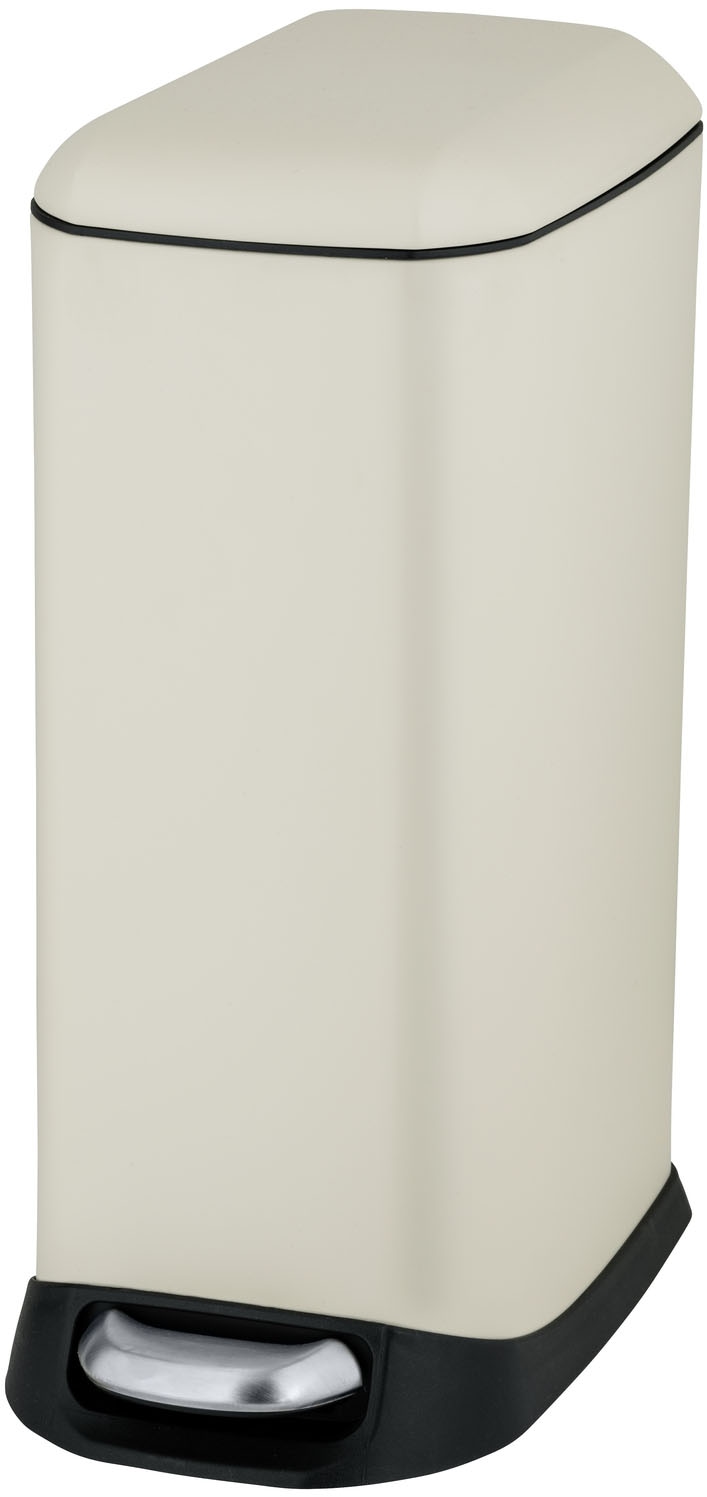 WENKO Mülleimer "Modell Design", B/H/T: 20,5cm x 46cm x 36cm, 12 lcreme, Küche, Mülleimer, Abfalleimer mit Absenkautomatik und herausnehmbarem Einsatz