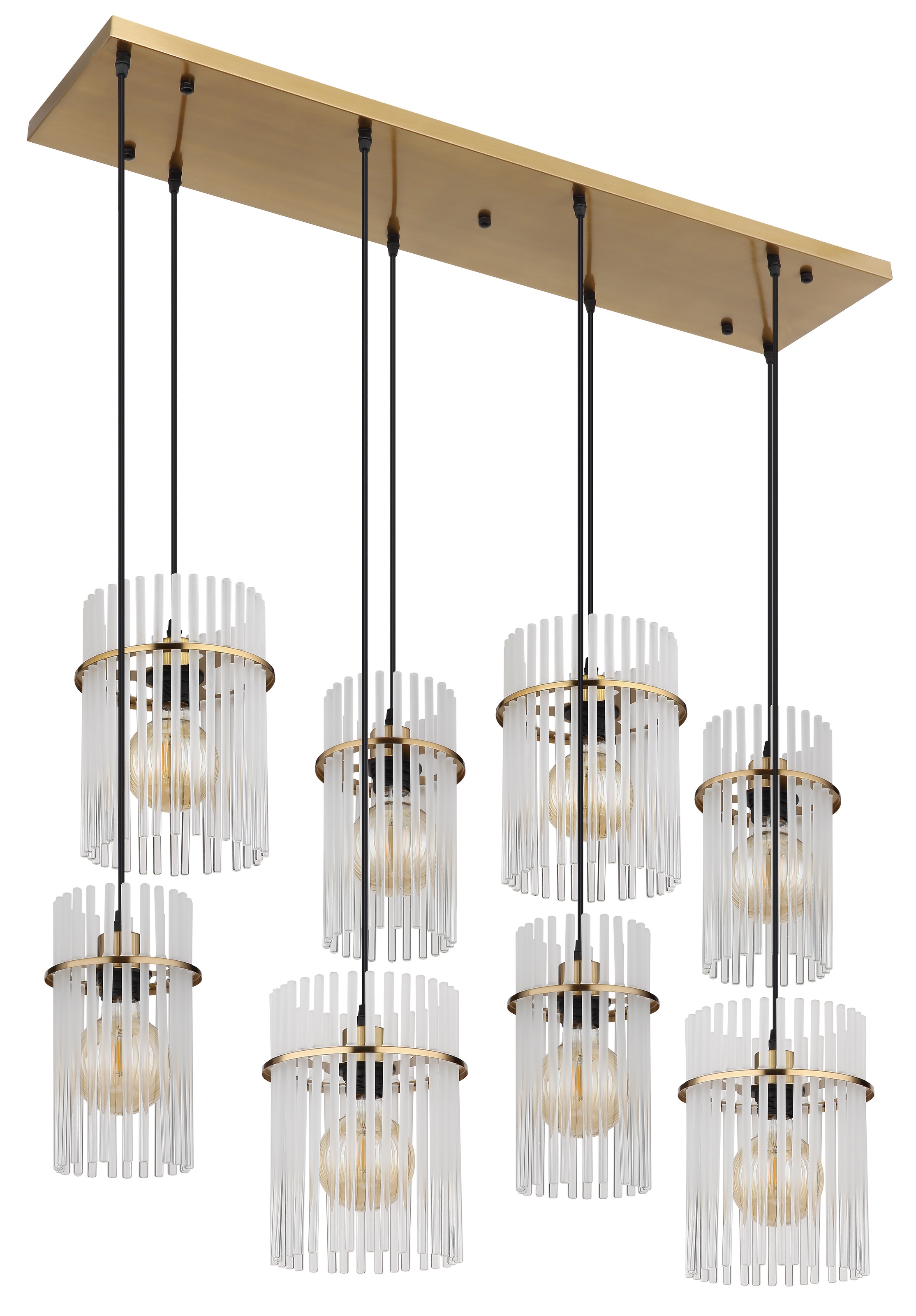 GLOBO LIGHTING Hängeleuchte »GORLEY« E27 1 Stk. Hängelampe Glasstäbe opal klar verlaufend elegant Wohnzimmer Esszimmer