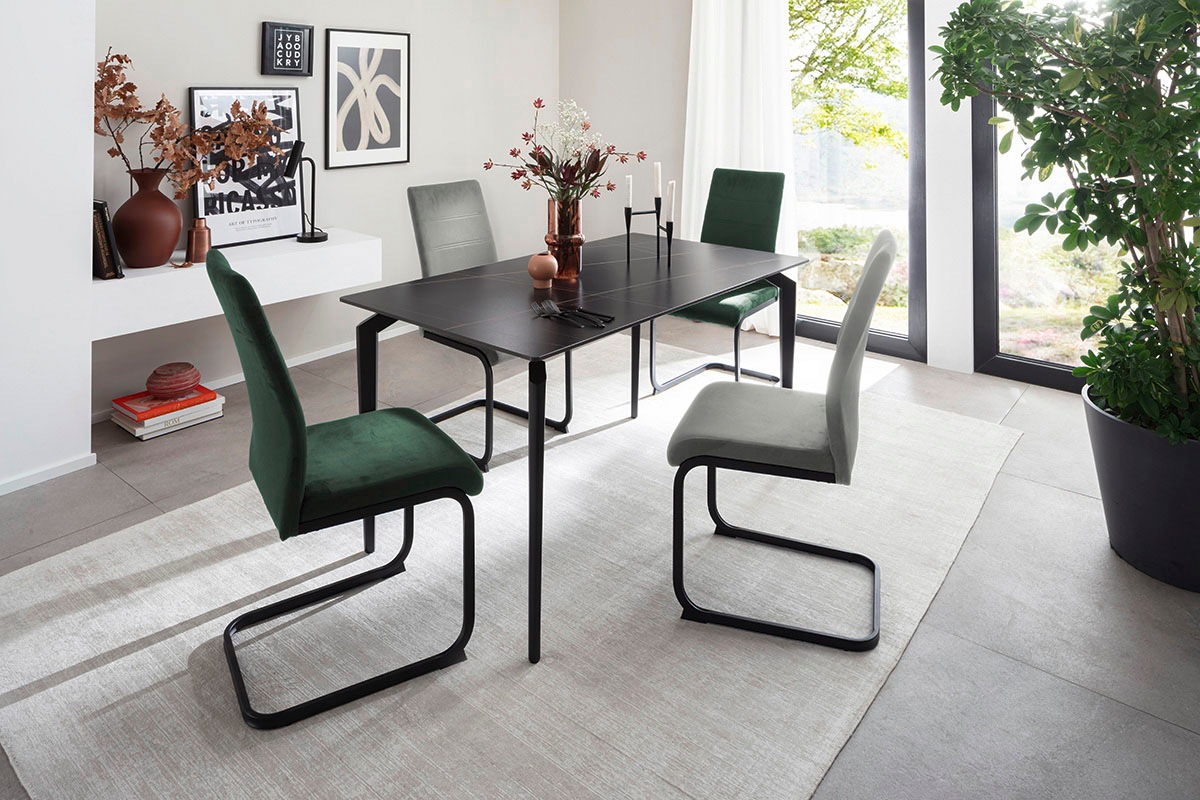 MCA furniture Freischwinger "MCA TICINO Schwingstuhl", Veloursstoff, (4er-S günstig online kaufen