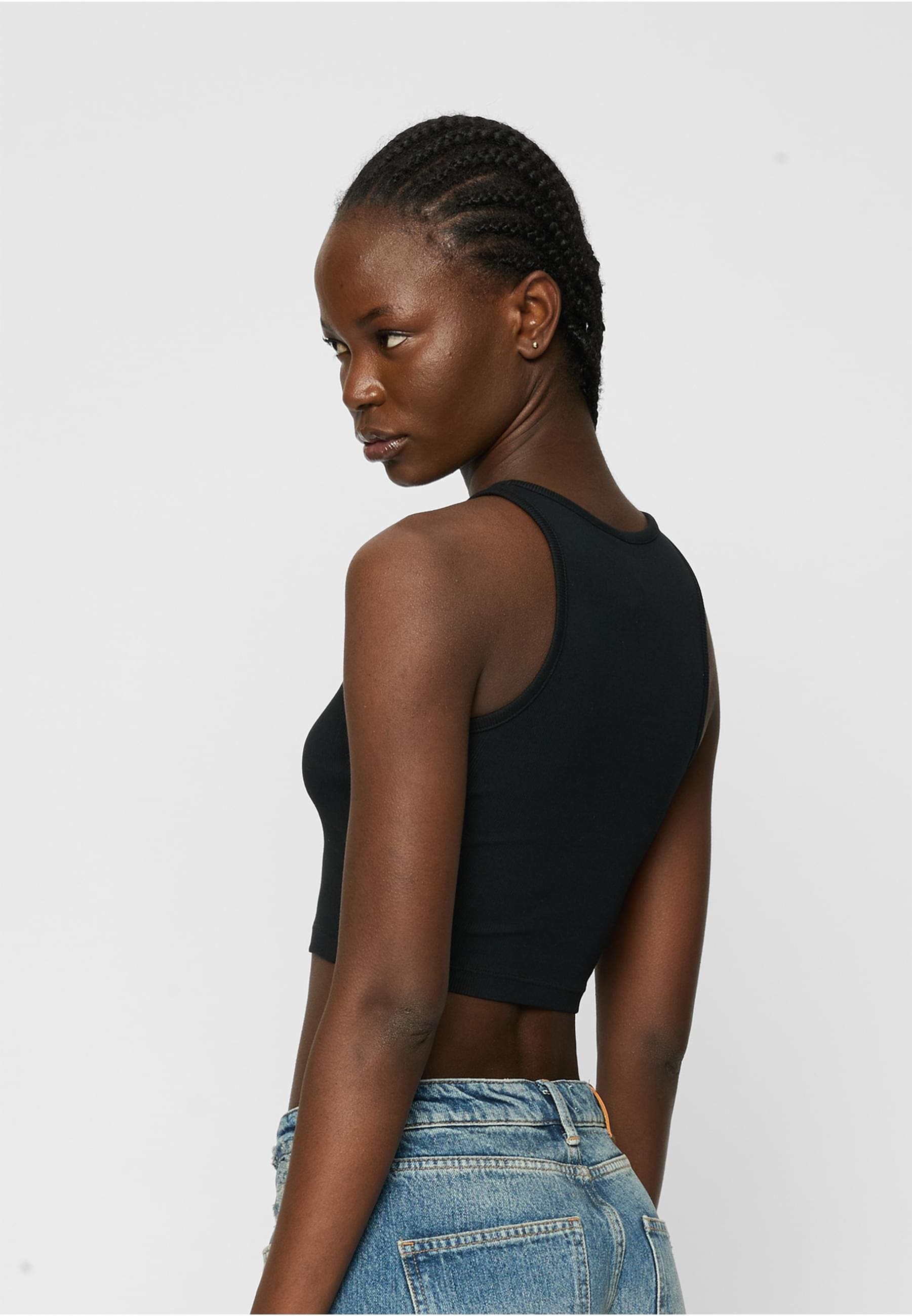 URBAN CLASSICS Muskelshirt »Urban Classics Ladies Organic Cropped Rib Top 2-Pack«, (1 tlg.)