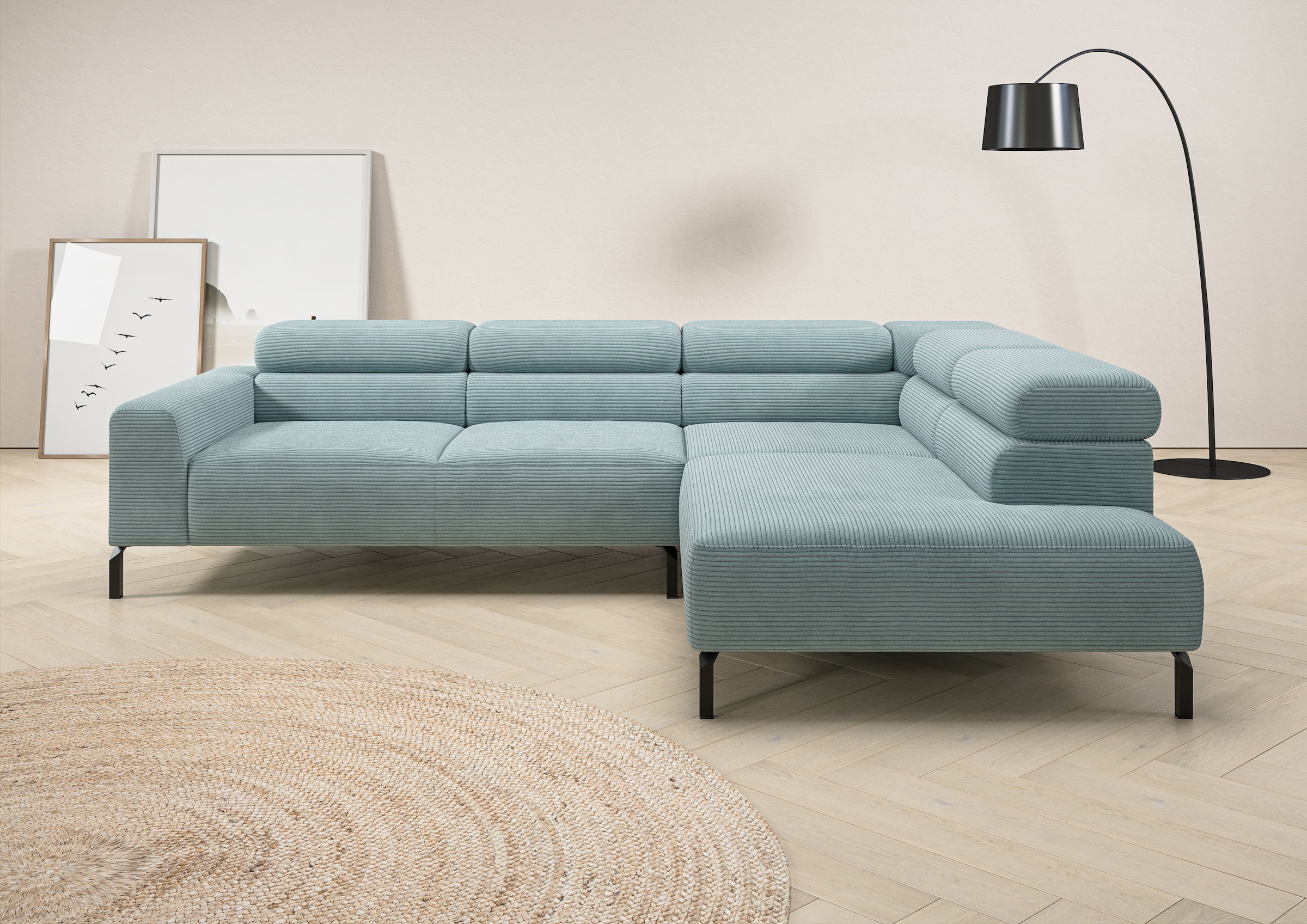 Places of Style Ecksofa "Antonelli, L-Form, inkl. Kopfteilverstellung, Brei günstig online kaufen