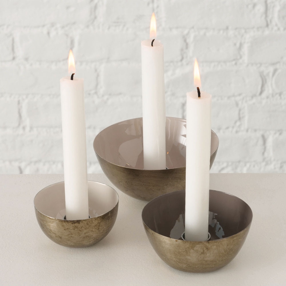 BOLTZE Kerzenhalter »Jaryn, Weihnachtsdeko«, (Set, 3 St.), aus Eisen, in drei unterschiedlichen Größen