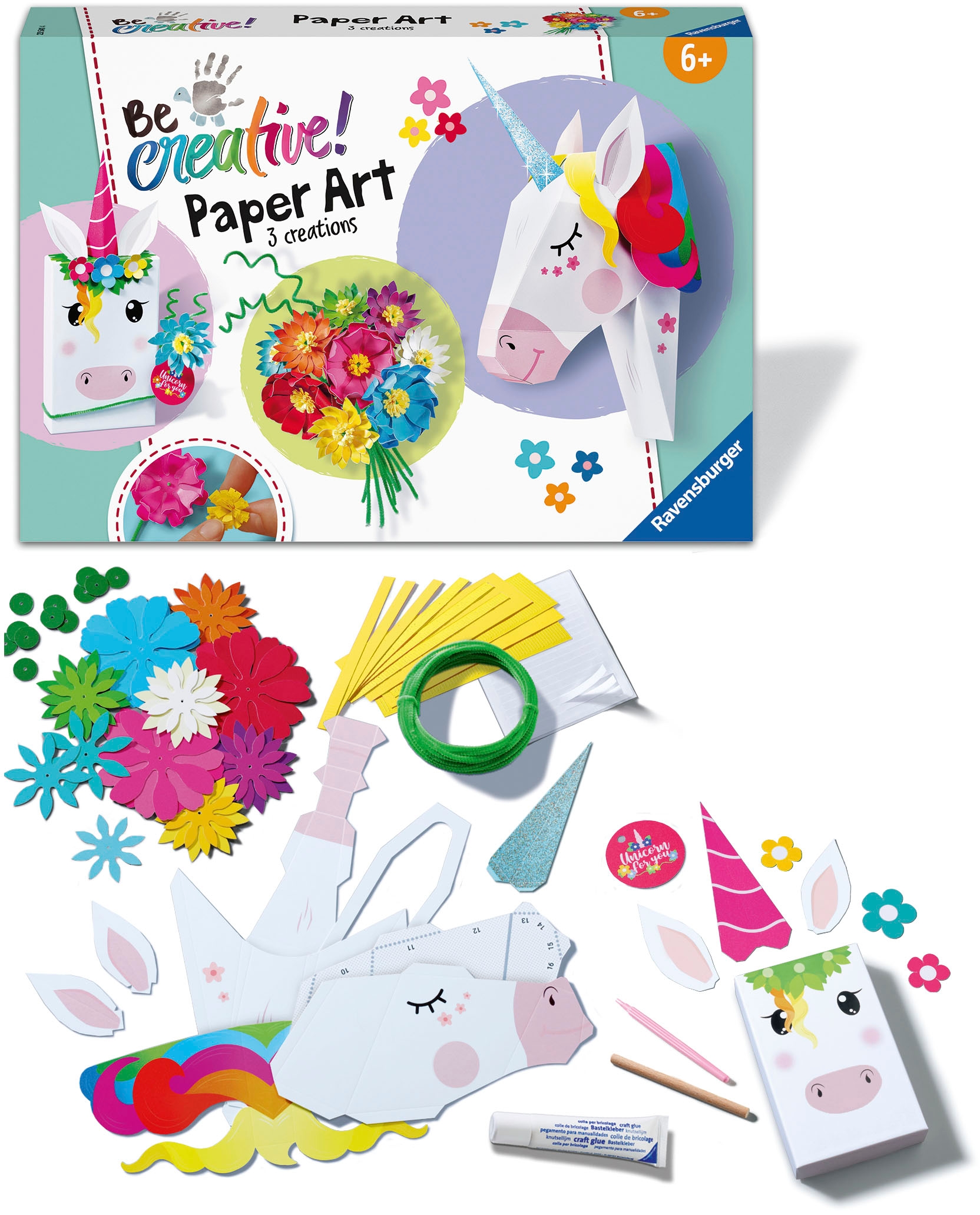 Ravensburger Kreativset »Paper Art Unicorn«, Made in Europe; FSC®- schützt Wald - weltweit