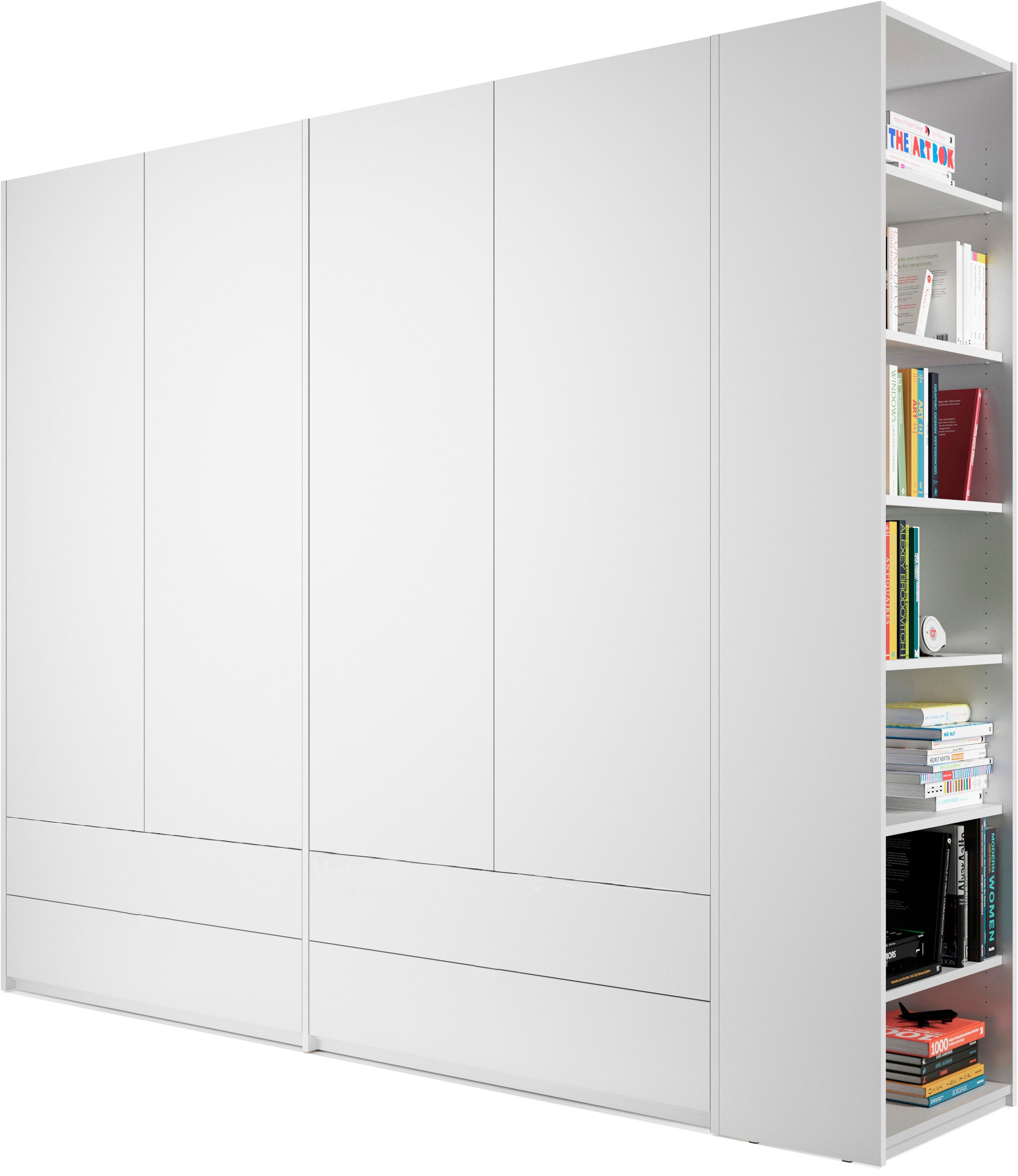 Müller SMALL LIVING montierbar wahlweise Kleiderschrank rechts Variante bestellen | BAUR links 4 Anbauregal Schubladen, 4«, »Modular oder Plus