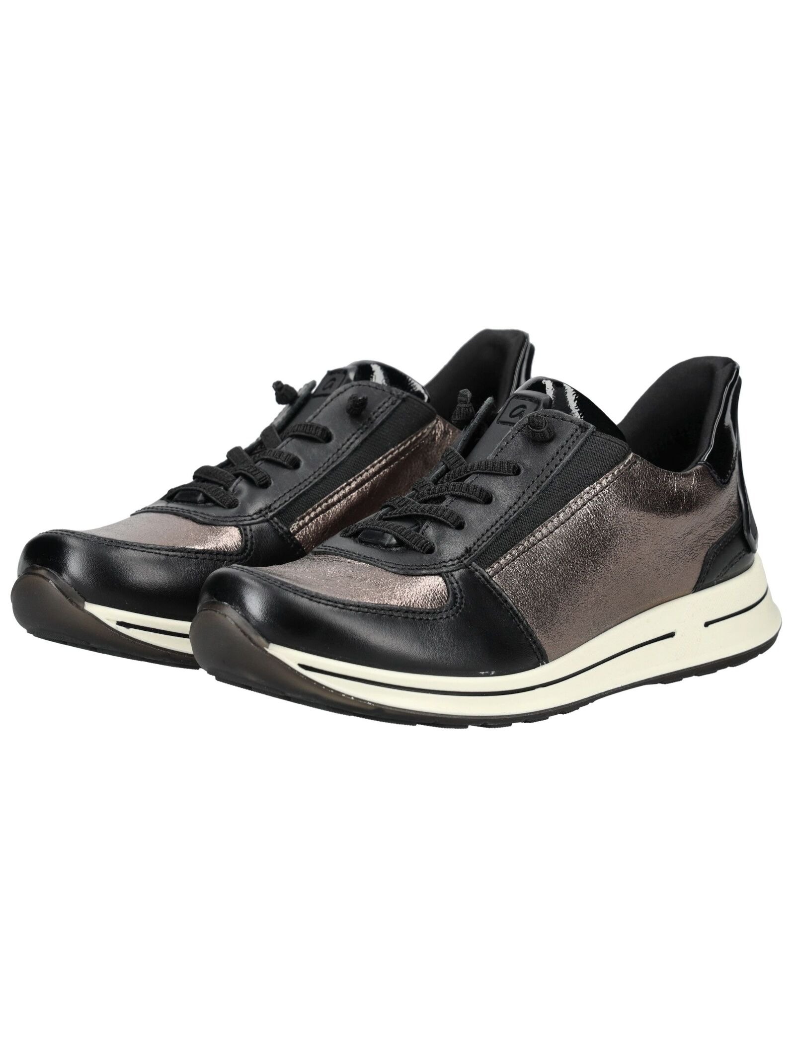 Sneaker ARA "Ara Sneaker Leder/Textil", Damen, Gr. 40, schwarz kombi, Leder, Textil, Schuhe Sneaker 3