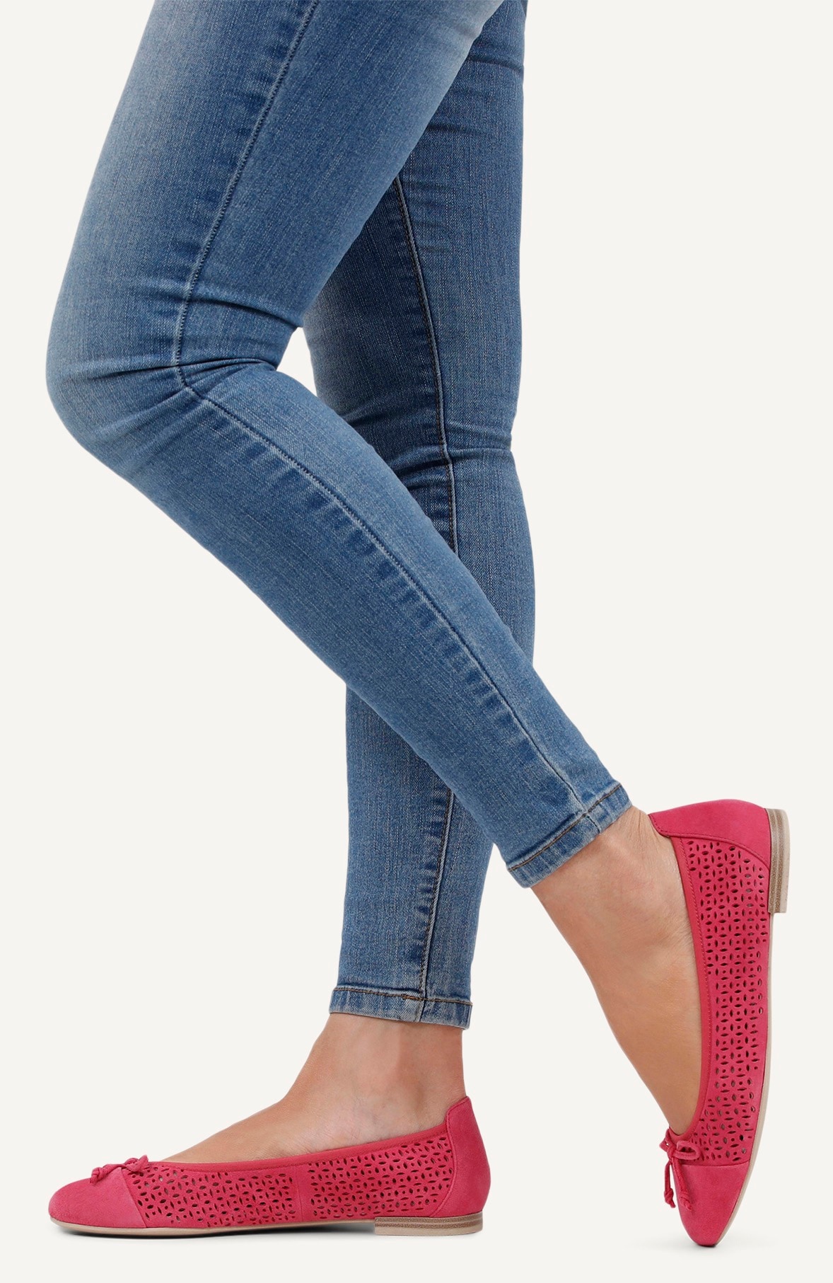 Caprice Ballerina, Blockabsatz, Businessschuh, Bequemschuh mit dezenter Zierschleife