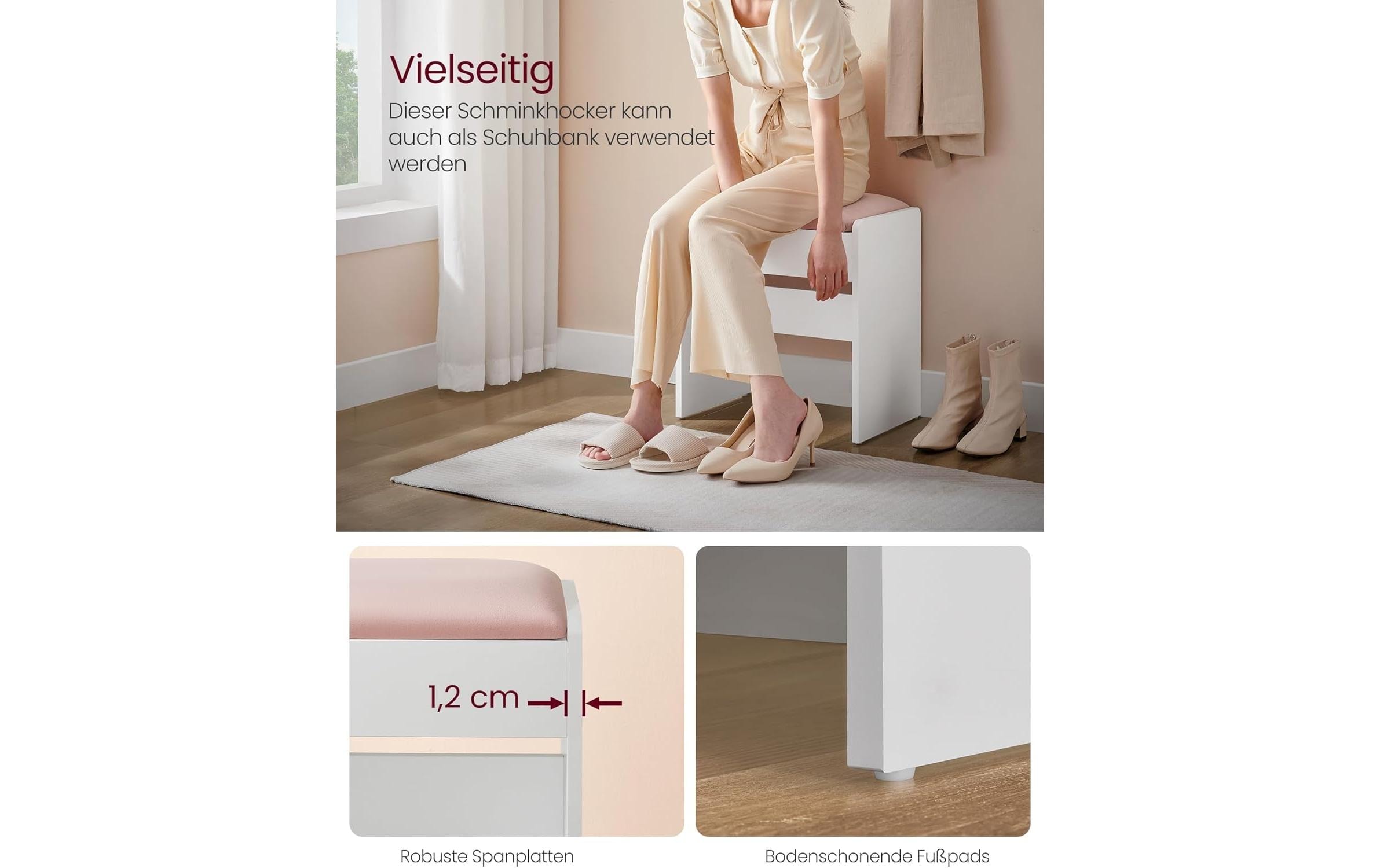VASAGLE Hocker »Mitteldichte Holzfaserplatte (MDF)/Spanplatte«