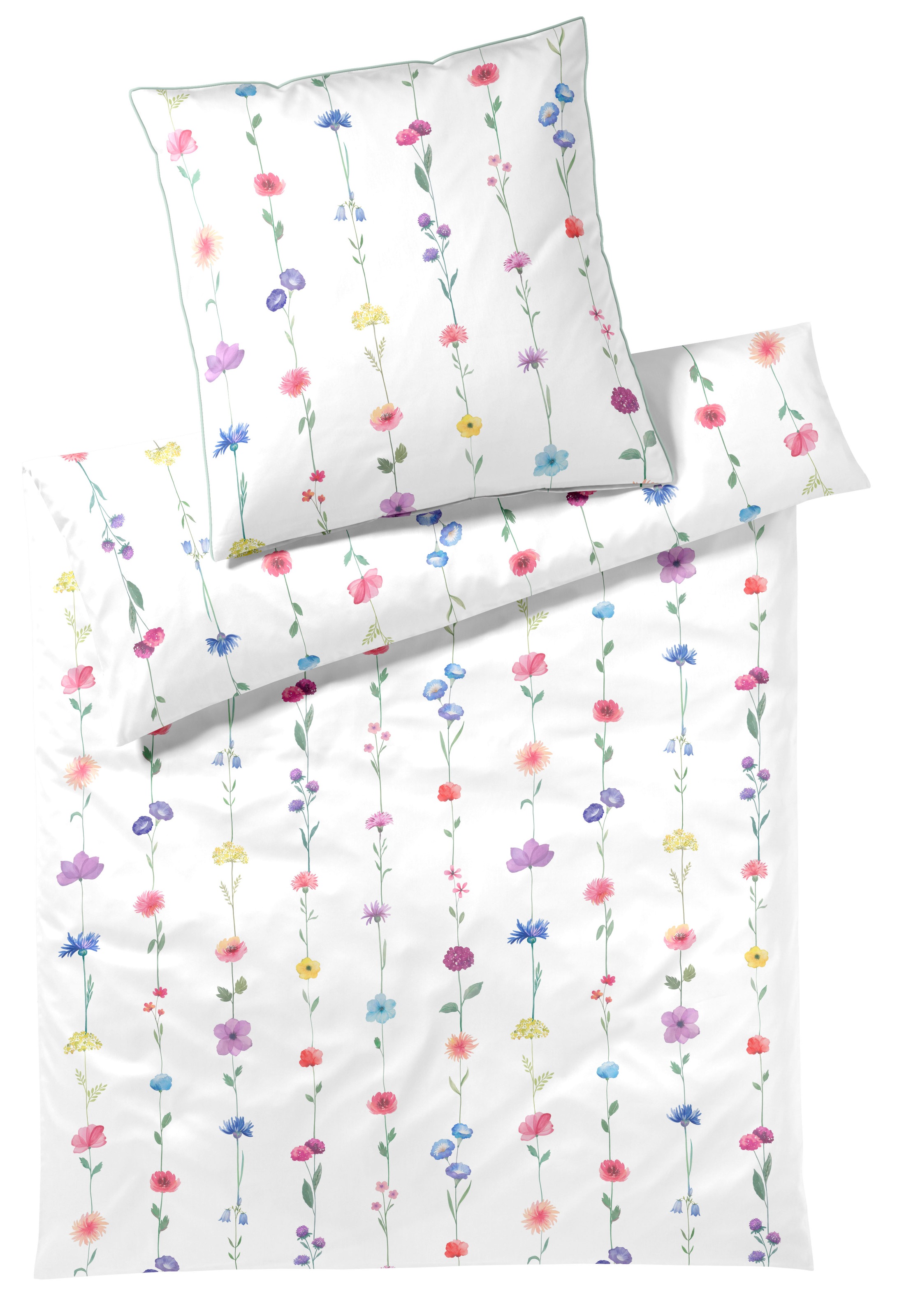 Elegante Bettwäsche "Flower Show" 2 Stk. angenehmes Hautgefühl günstig online kaufen