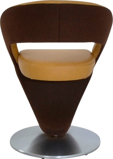 Drehstuhl K+W KOMFORT & WOHNEN "Wave", gelb (curcuma 71, rust 71, edelstahloptik), B:62cm H:86cm T:61cm, Stühle, Drehstuhl, Design-Drehstuhl, Drehteller in Metall edelstahloptik, Farbkombination 2