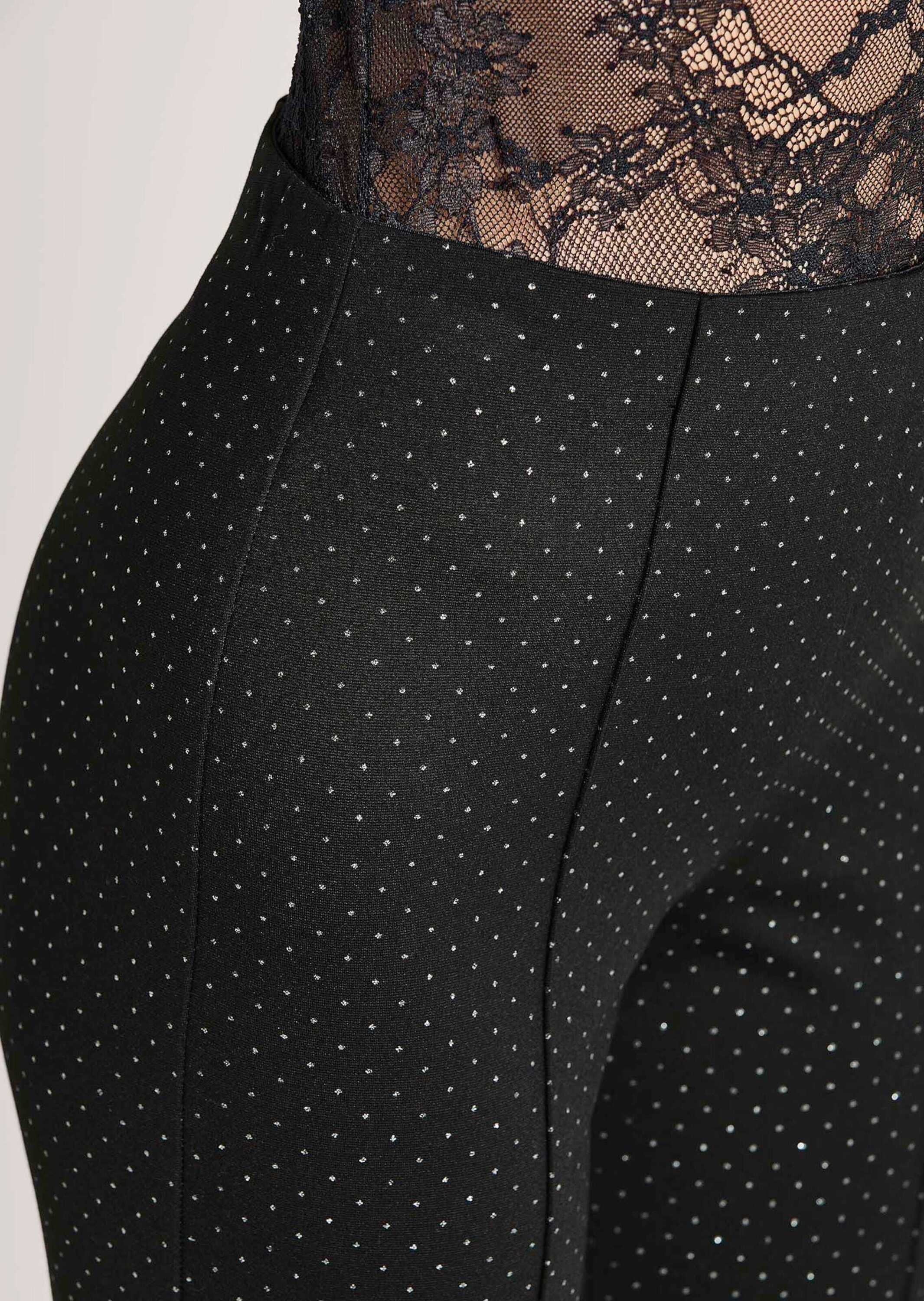 MADELEINE Leggings »Jerseyhose Glitzer Jerseyhose mit weitem Bein«