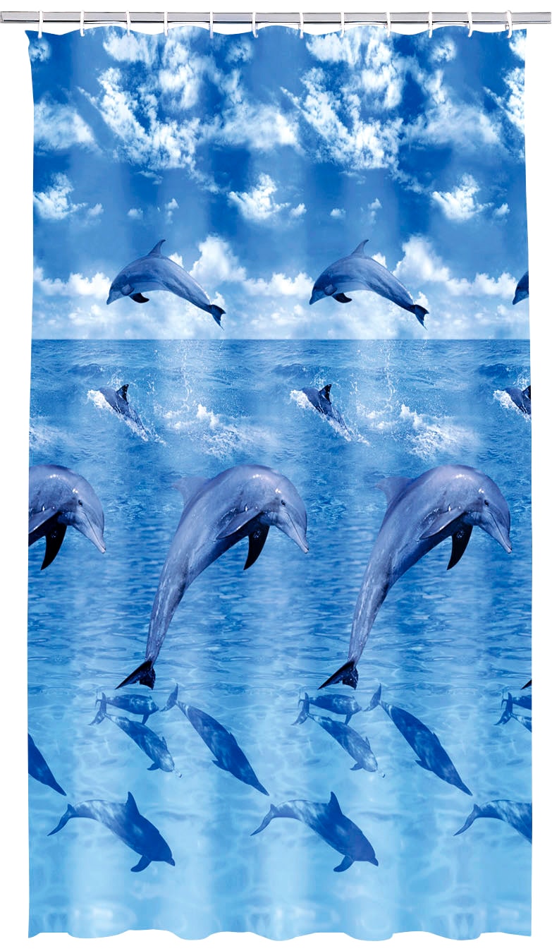 Kleine Wolke Duschvorhang »Delfin«, Höhe 200 cm, inkl. Besfestigungsringen