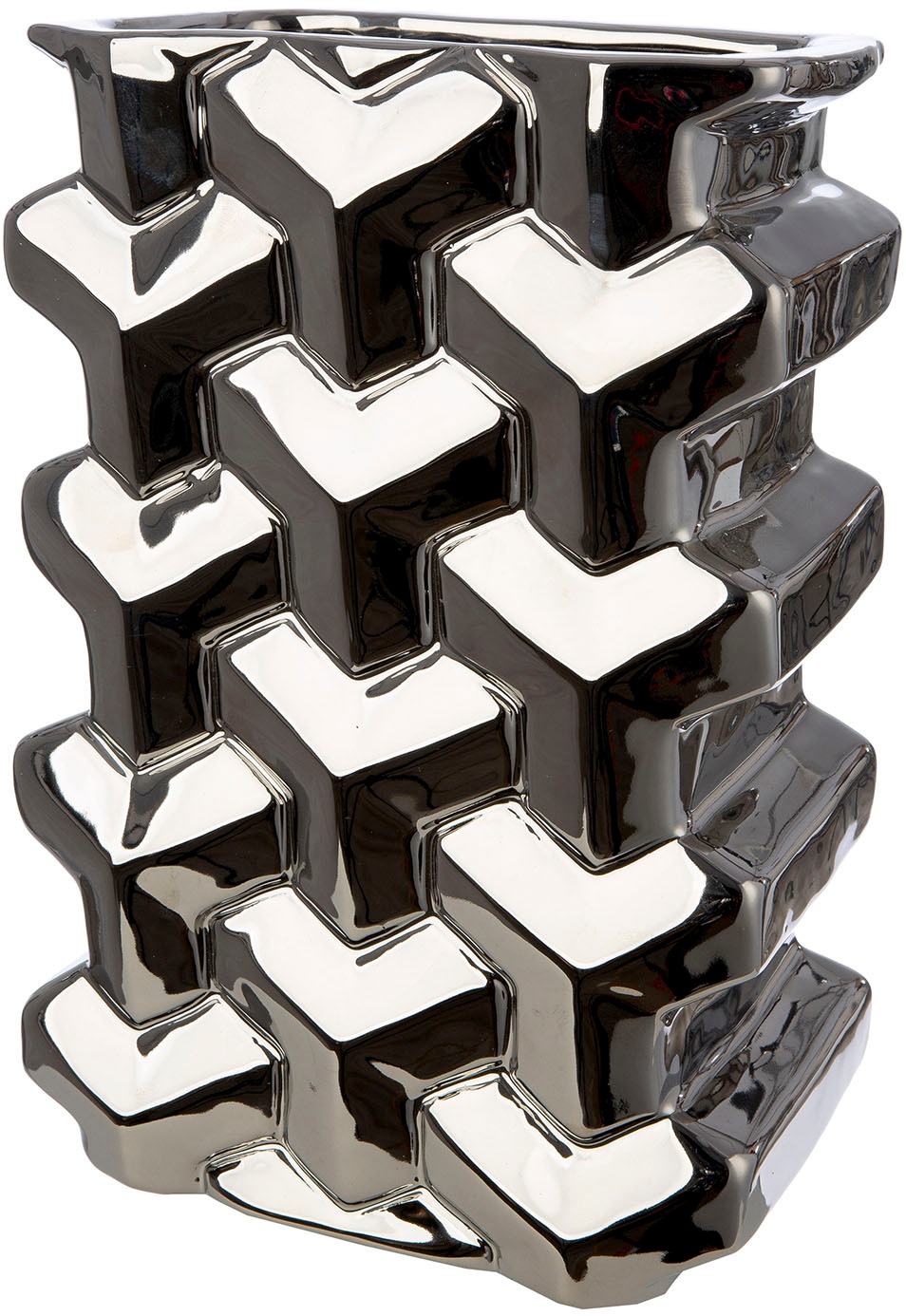 GILDE Tischvase "Vase rechteckig Apollo silberfarben H. 30 cm", (1 St.) günstig online kaufen
