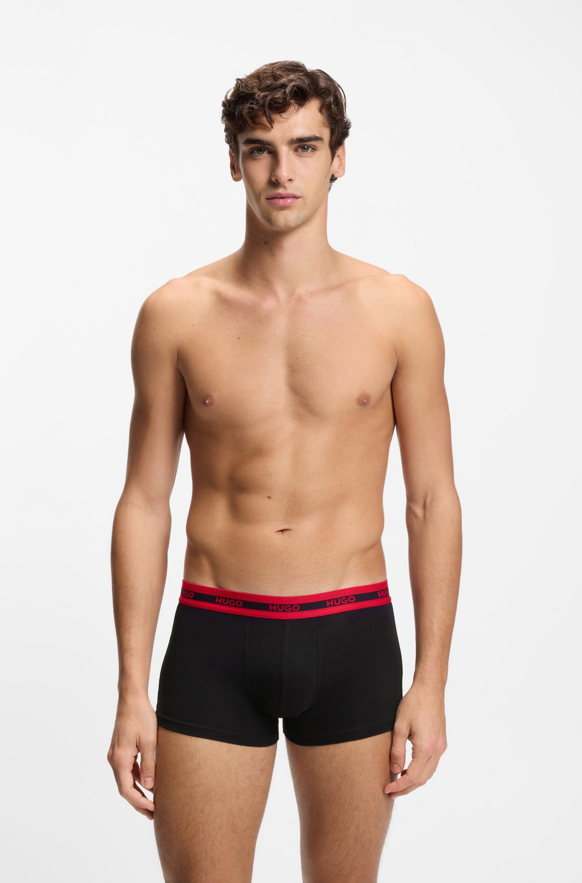 Thumbnail - HUGO Underwear Trunk "TRIPLET" Packung, Im Dreierpack, 3 Stk. mit Logoschriftzug