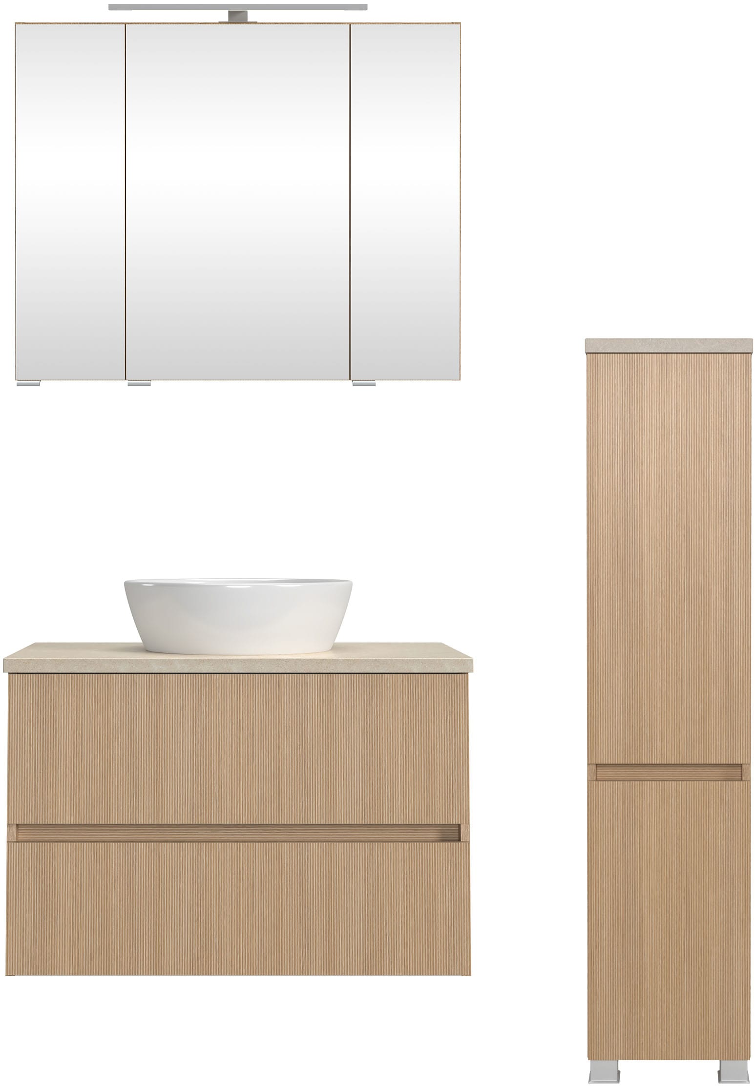 welltime Badmöbel-Set "Set 110 cm breit, Badmöbel mit LED-Beleuchtung", Hel günstig online kaufen