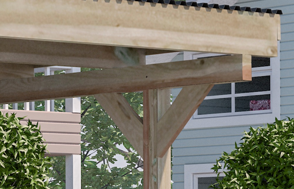 Thumbnail - weka Doppelcarport "616" Massivholz 453 cm braun