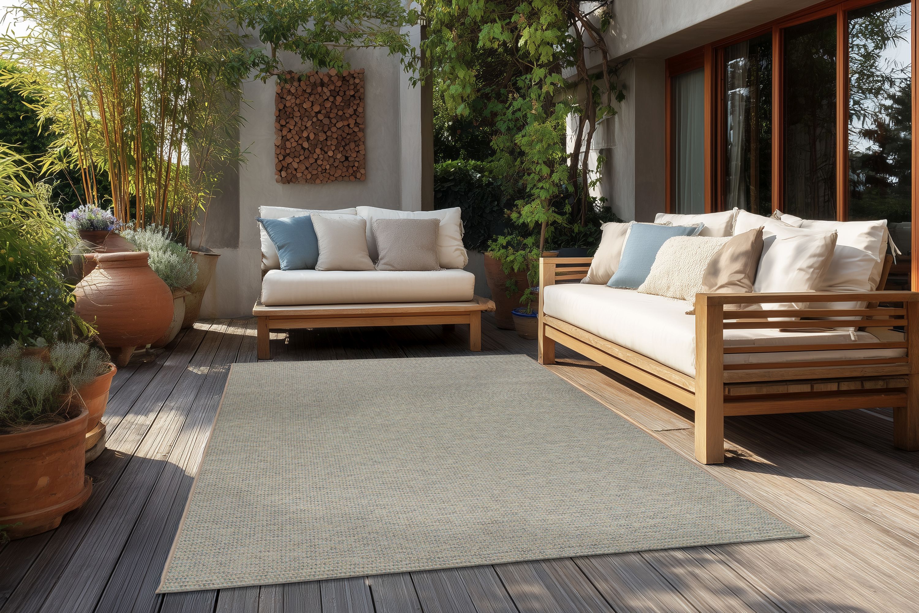 Kayoom 1100000002199 "Tribal 225" rechteckig 6 mm Höhe Kurzflor, In -und Outdoor geeignet
