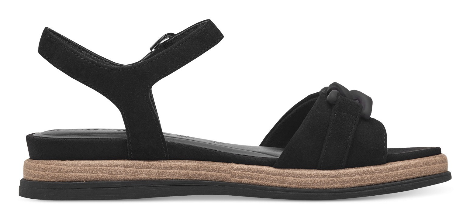 Tamaris Keilsandalette, Sommerschuh, Riemchensandale mit mattierter Zierkette