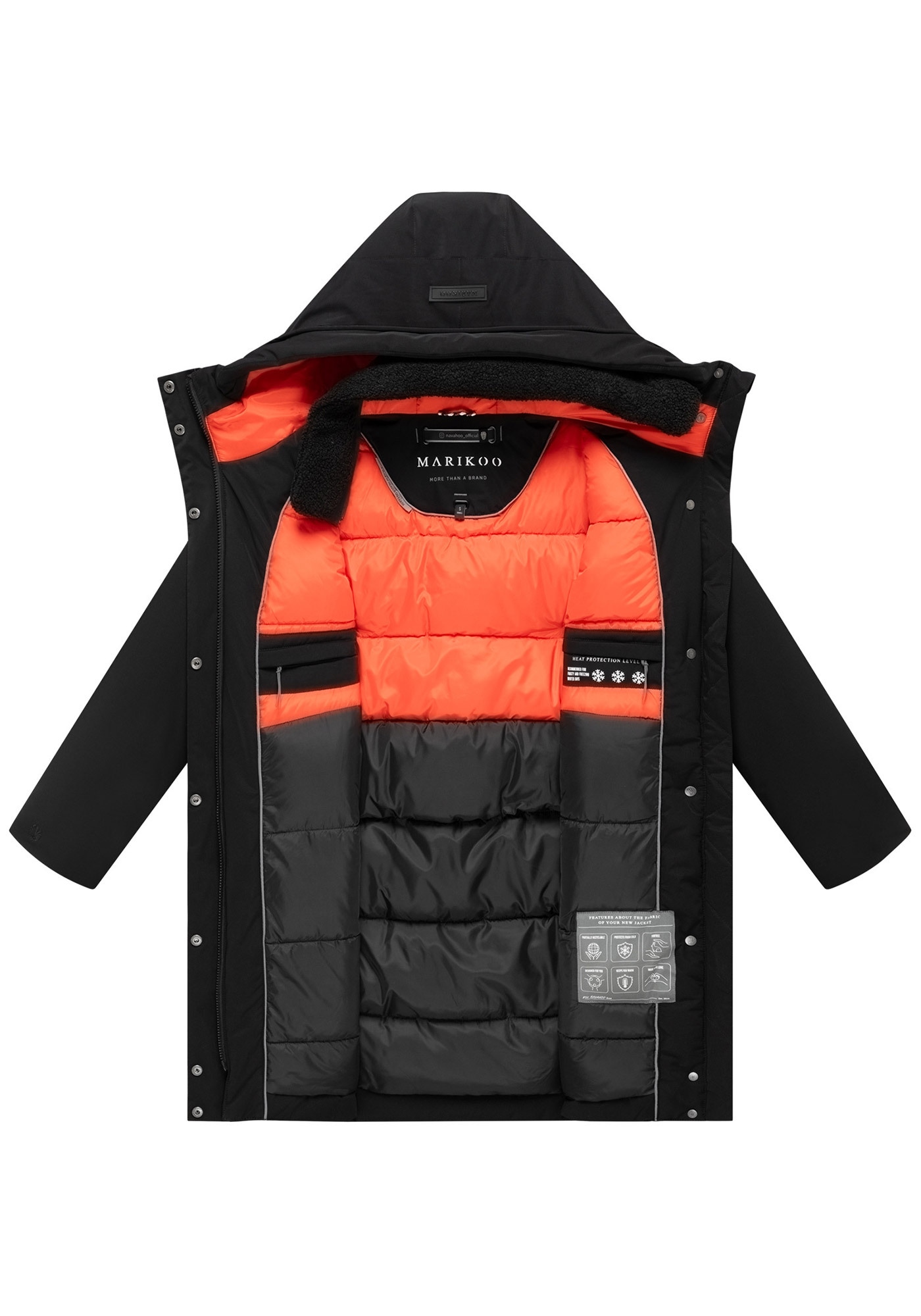 Marikoo Parka »Pakaami« mit Kapuze Winterparka mit Kapuze, Teddyfutter, aufgesetzten Taschen