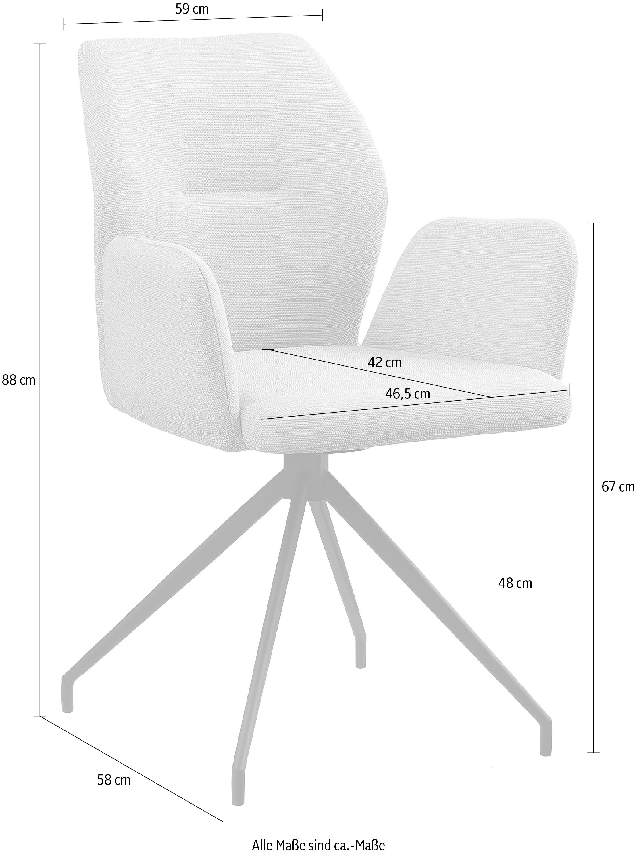 SalesFever Armlehnstuhl, Webstoff Drehfunktion BAUR 180° strukturiert, mit 