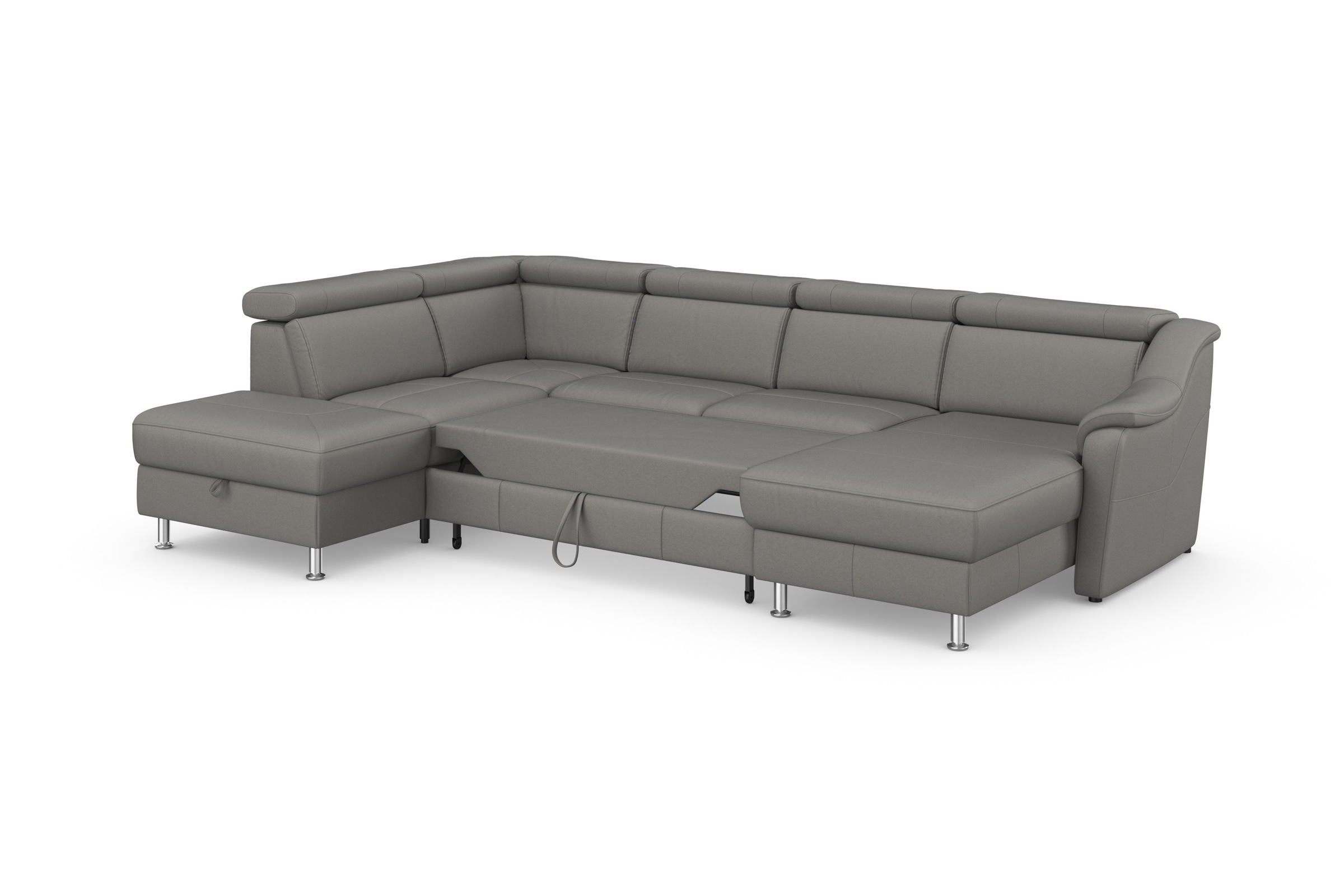 sit&more Wohnlandschaft »Freetown U-Form«, Kopfteilverstellung und Federkern, wahlweise mit Bettfunktion