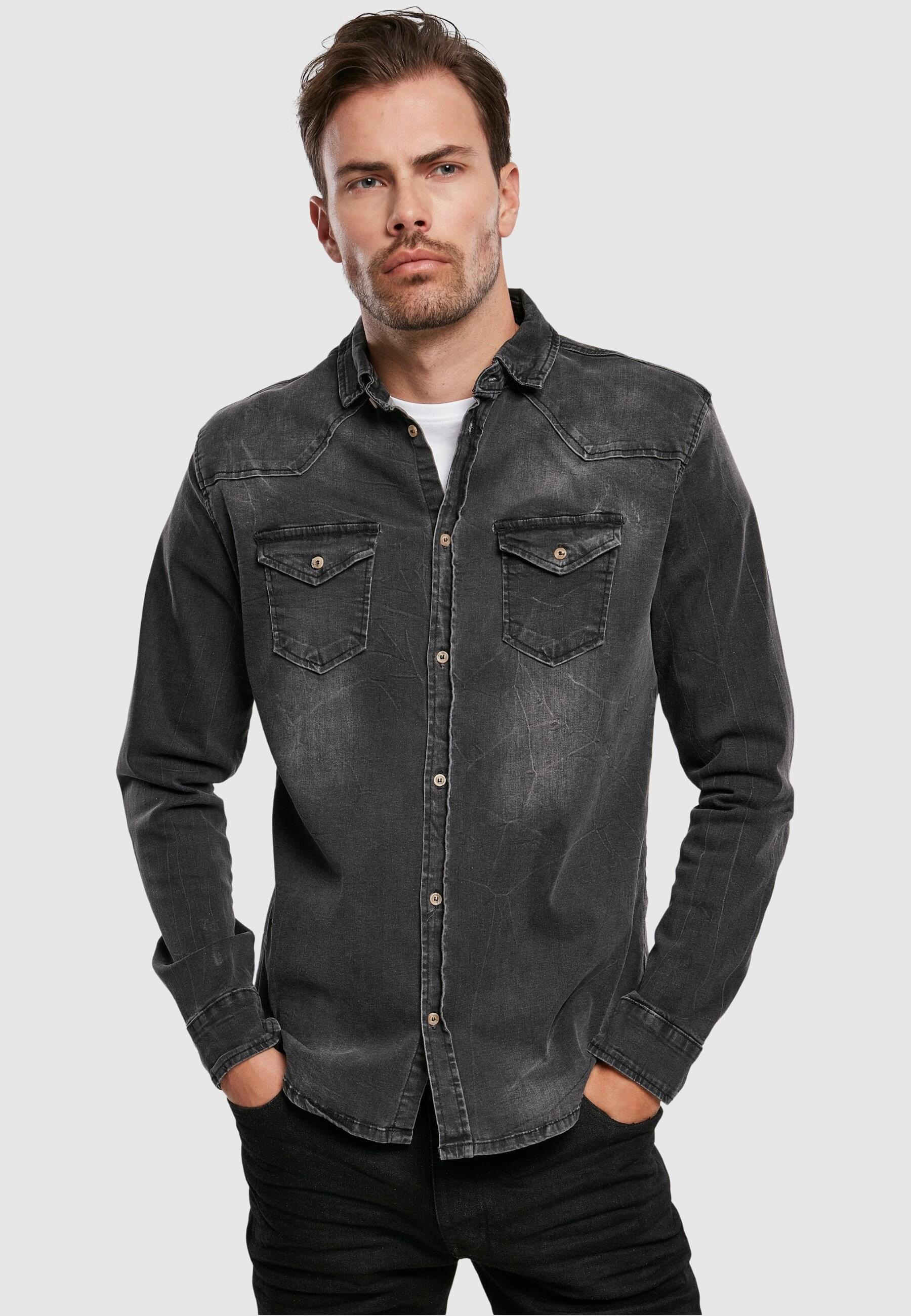 Brandit Langarmhemd »Brandit Herren Riley Denim Shirt«, (1 tlg.)