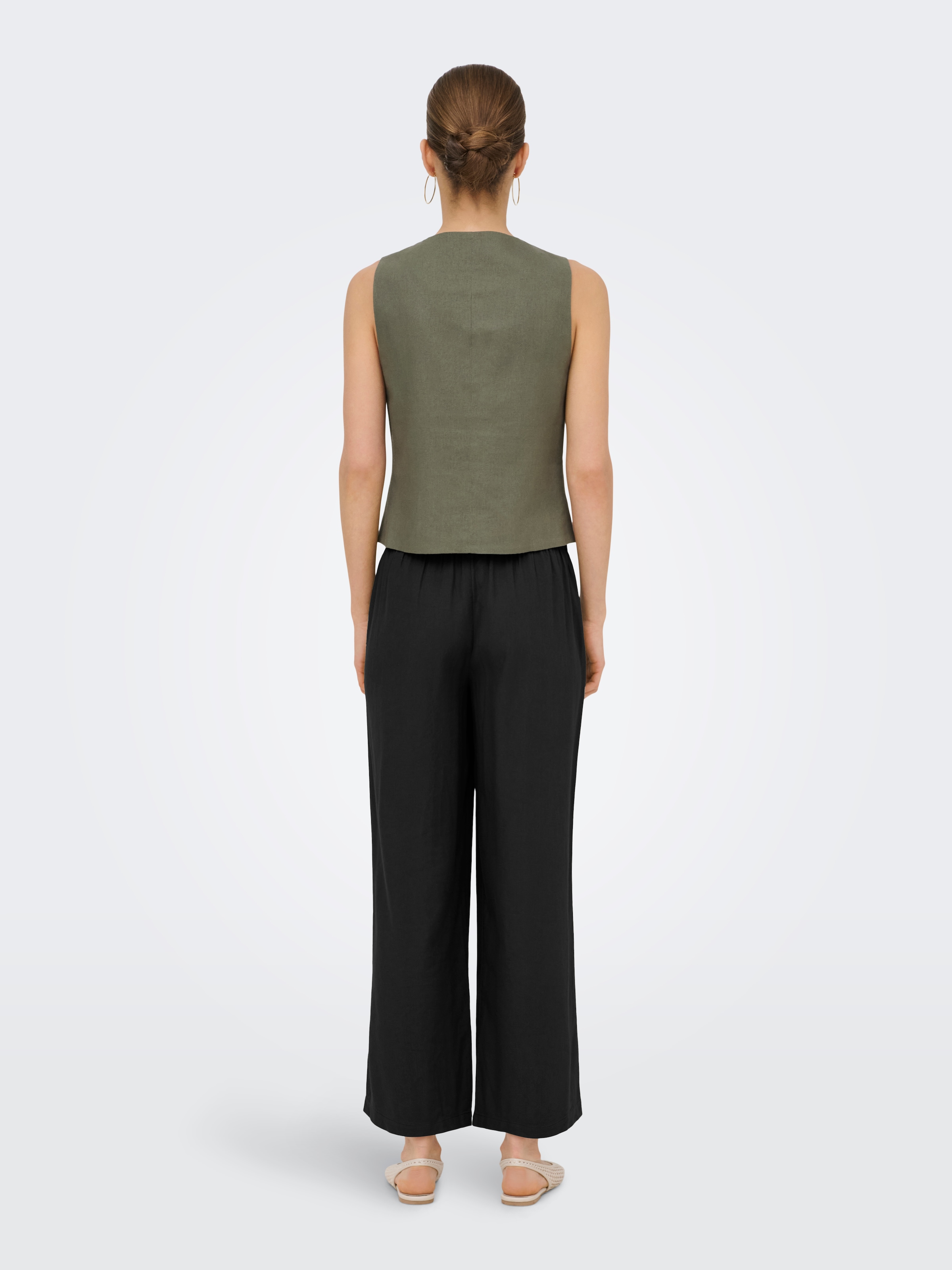 ONLY Culotte »ONLGOA MW LIN BL PULL-UP CULOTTE CC PNT«  mit Leinen