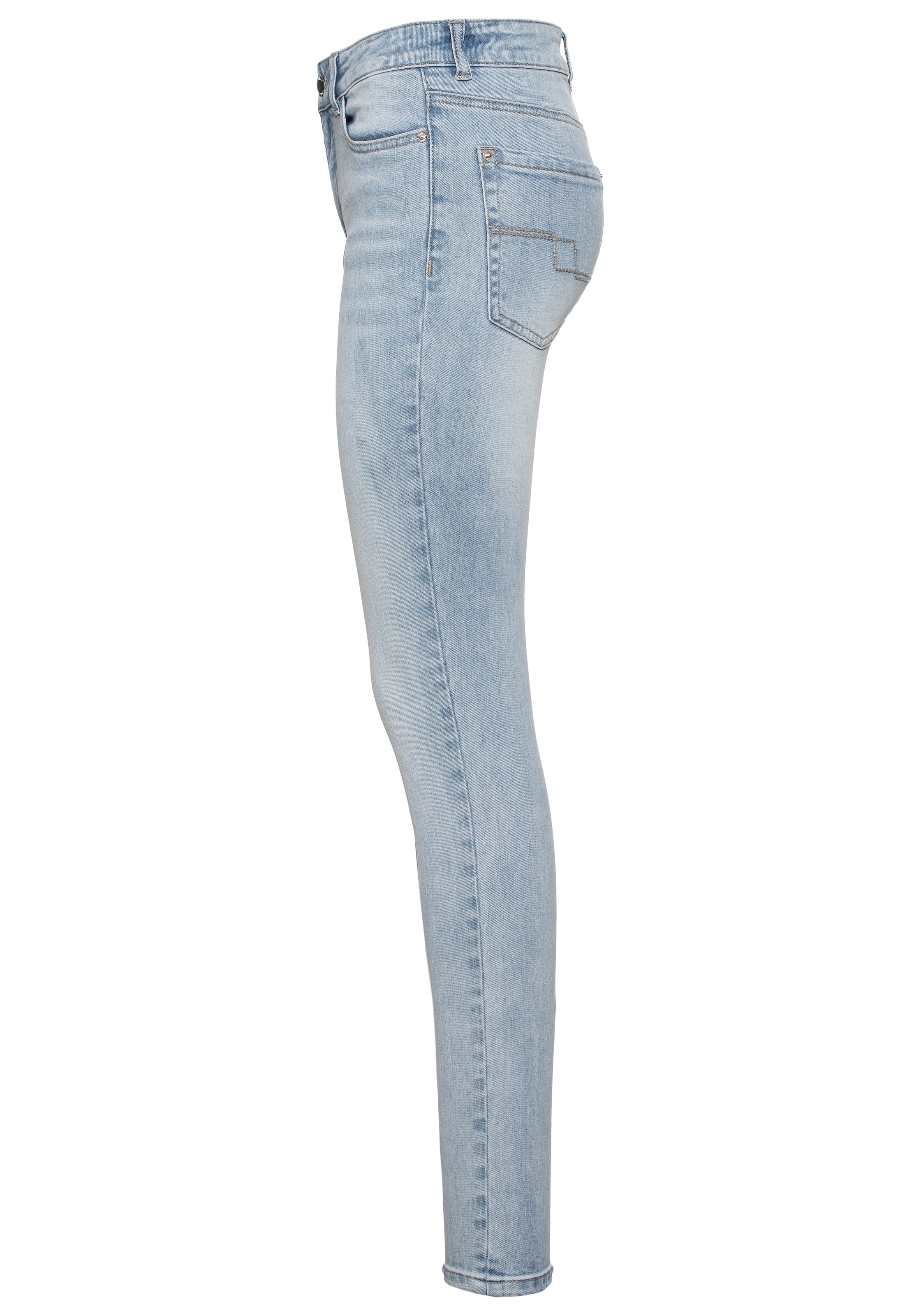 HECHTER PARIS Skinny-fit-Jeans, hohe Leibhöhe, knöchellang, elastischer Twill-Stoff, Used-Waschung