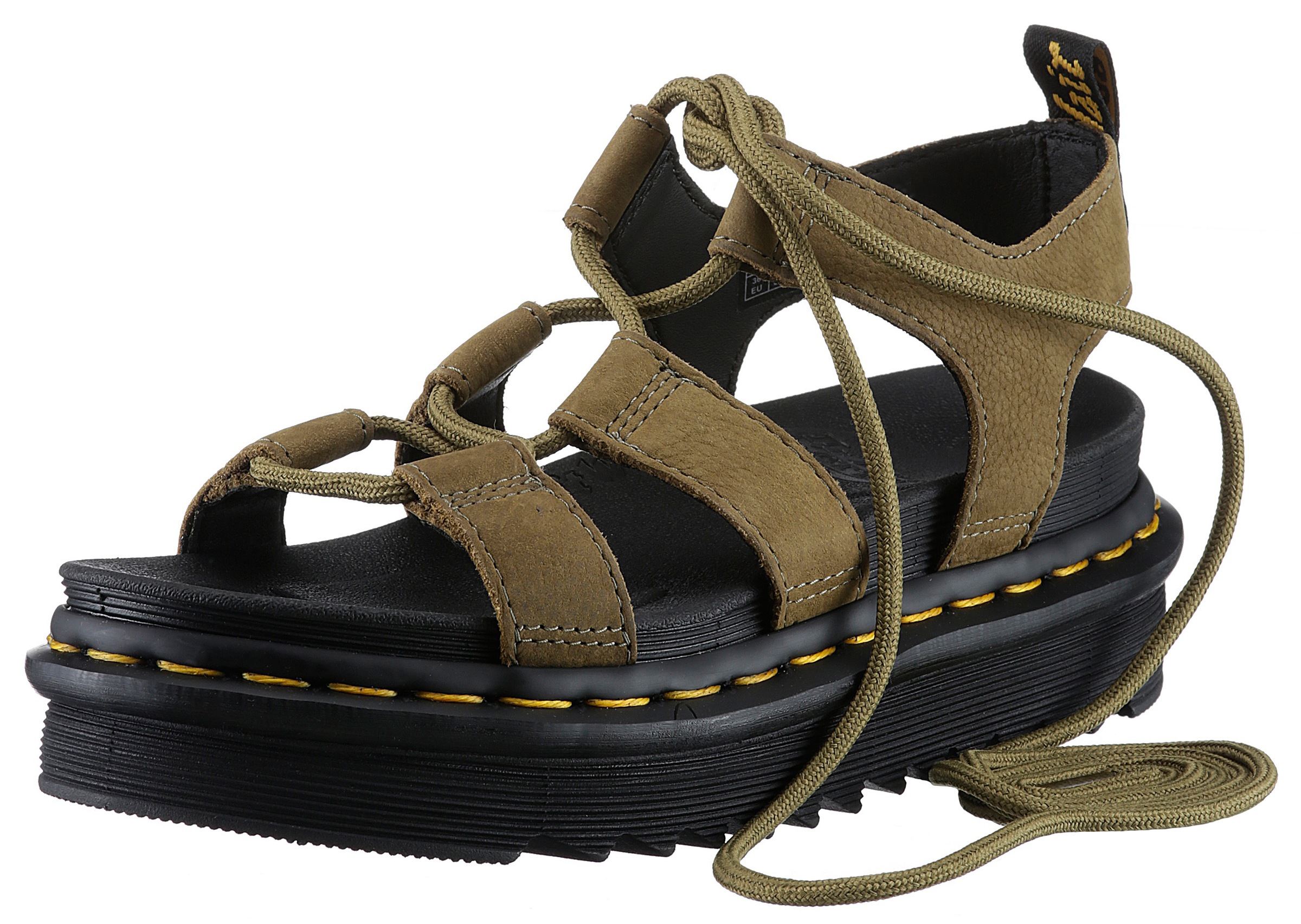 DR. MARTENS Plateausandale "Nartilla Hydro", Sommerschuh, Sandalette, Plateauabsatz, mit raffinierter Schnürung