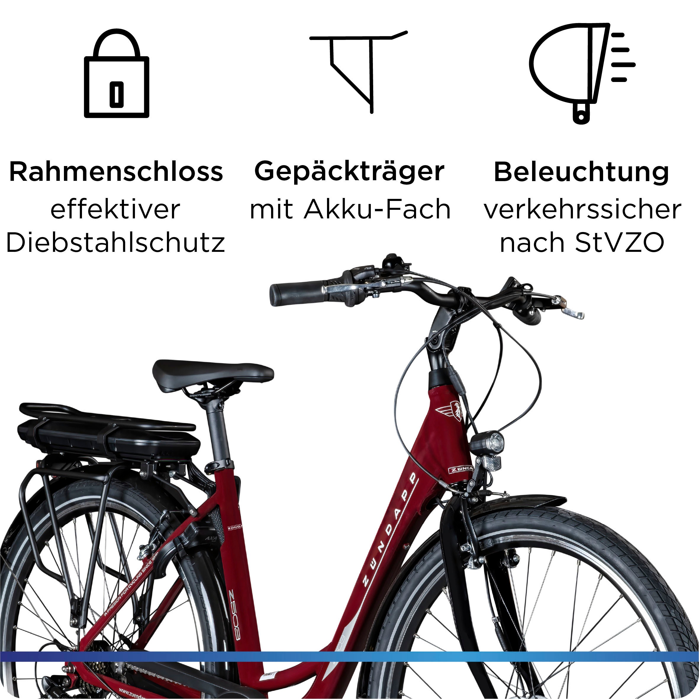 Zündapp »Z503« 7 Gang Shimano Tourney Schaltwerk Kettenschaltung Frontmotor 240 W Pedelec, Elektrofahrrad für Damen und Herren